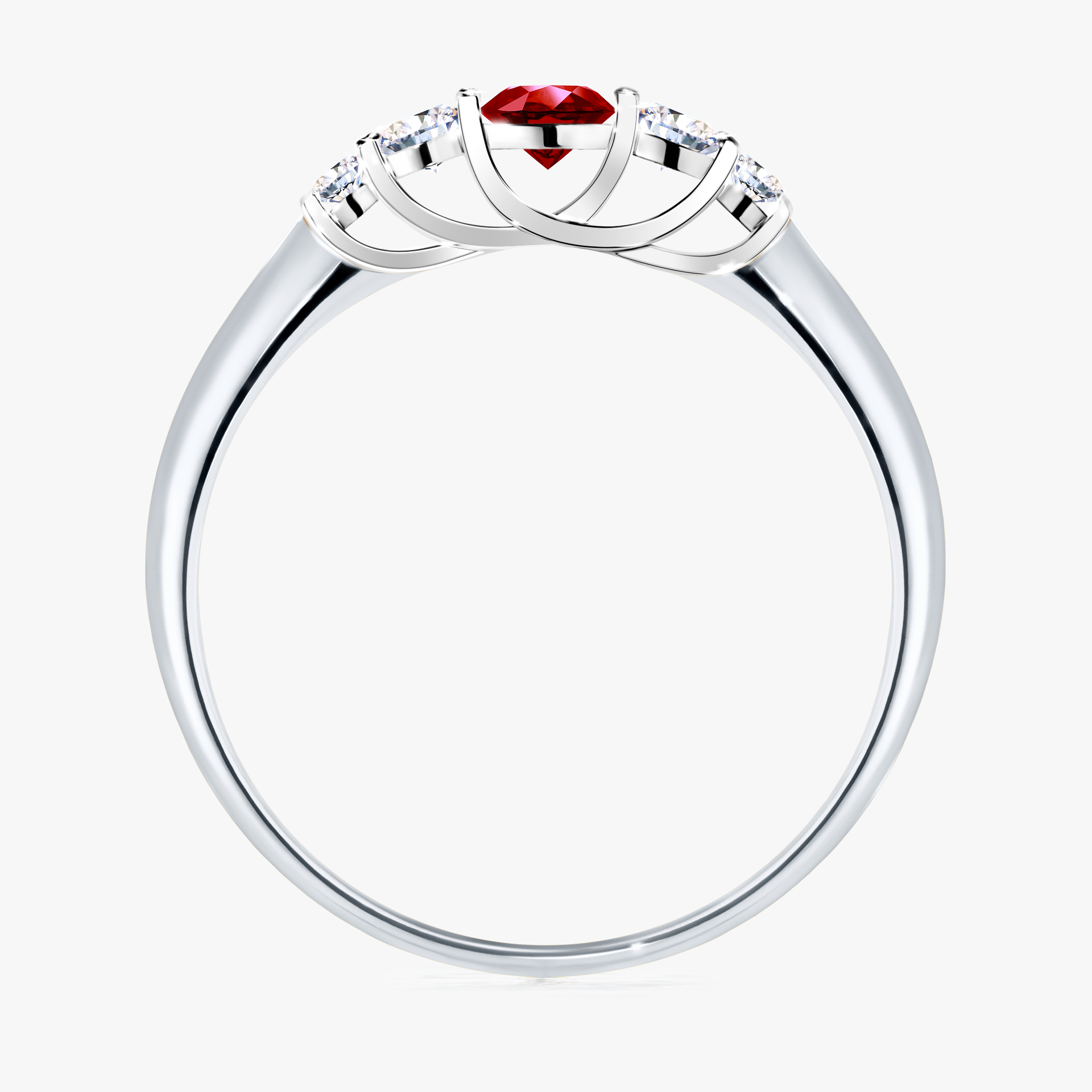 Pierścionek zaręczynowy My Darling z białego złota z rubinem 0,22ct