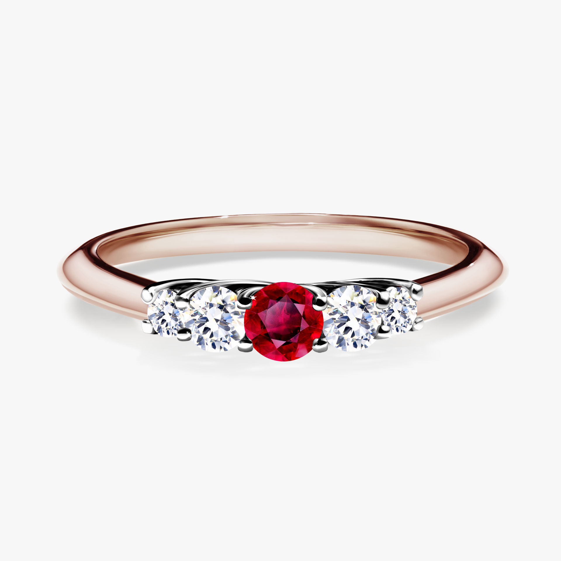 Pierścionek zaręczynowy My Darling z różowego złota z rubinem 0,22ct