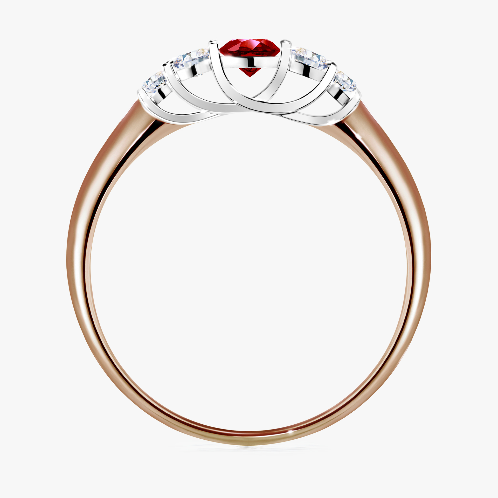 Pierścionek zaręczynowy My Darling z różowego złota z rubinem 0,22ct