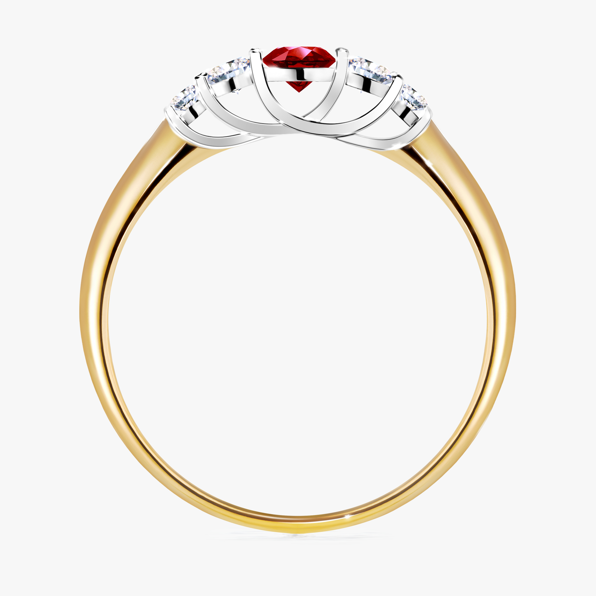 Pierścionek zaręczynowy My Darling z żółtego złota z rubinem 0,22ct