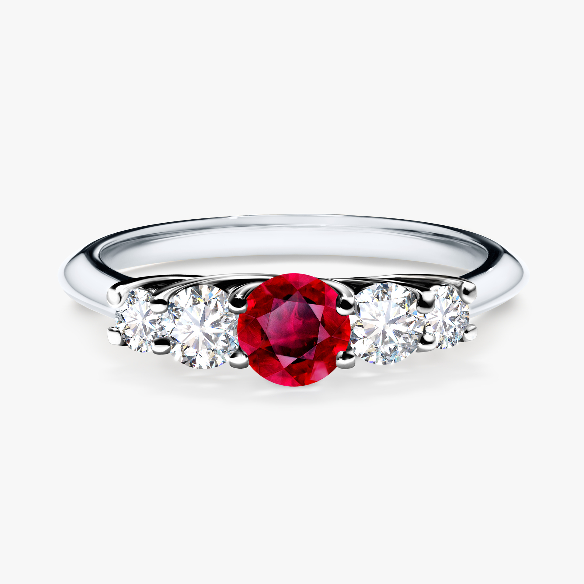 Pierścionek zaręczynowy My Darling z białego złota z rubinem 0,53ct