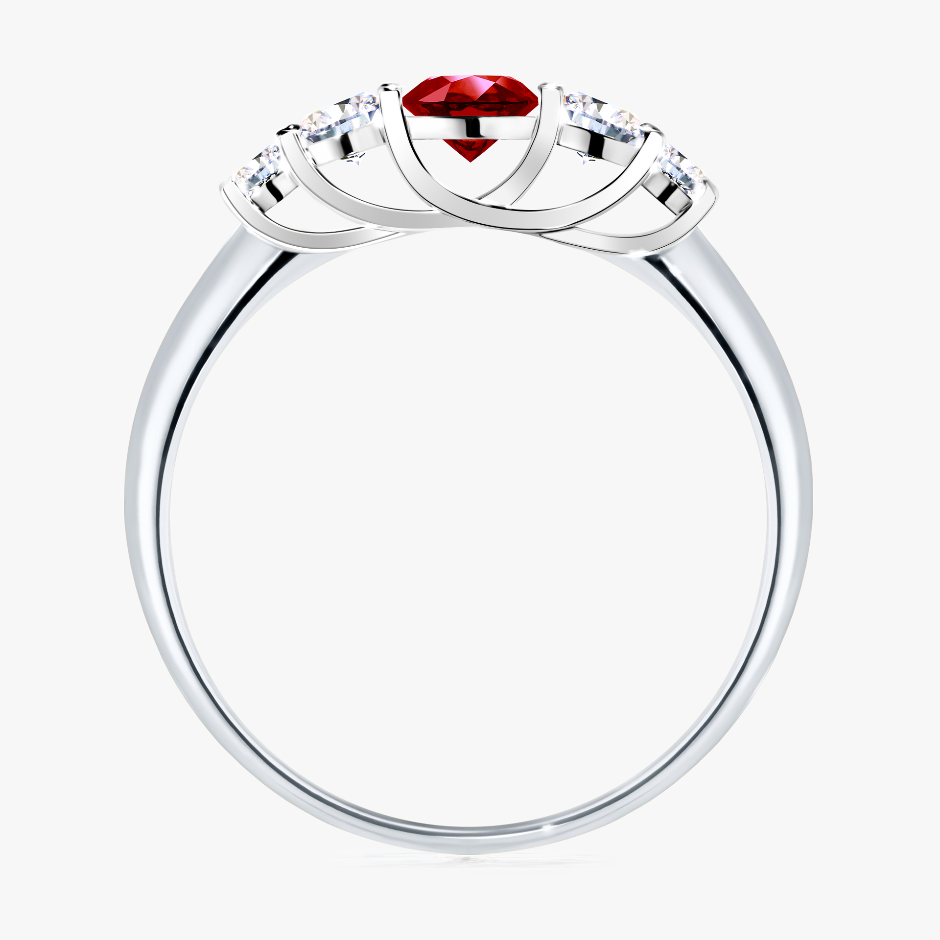 Pierścionek zaręczynowy My Darling z białego złota z rubinem 0,53ct