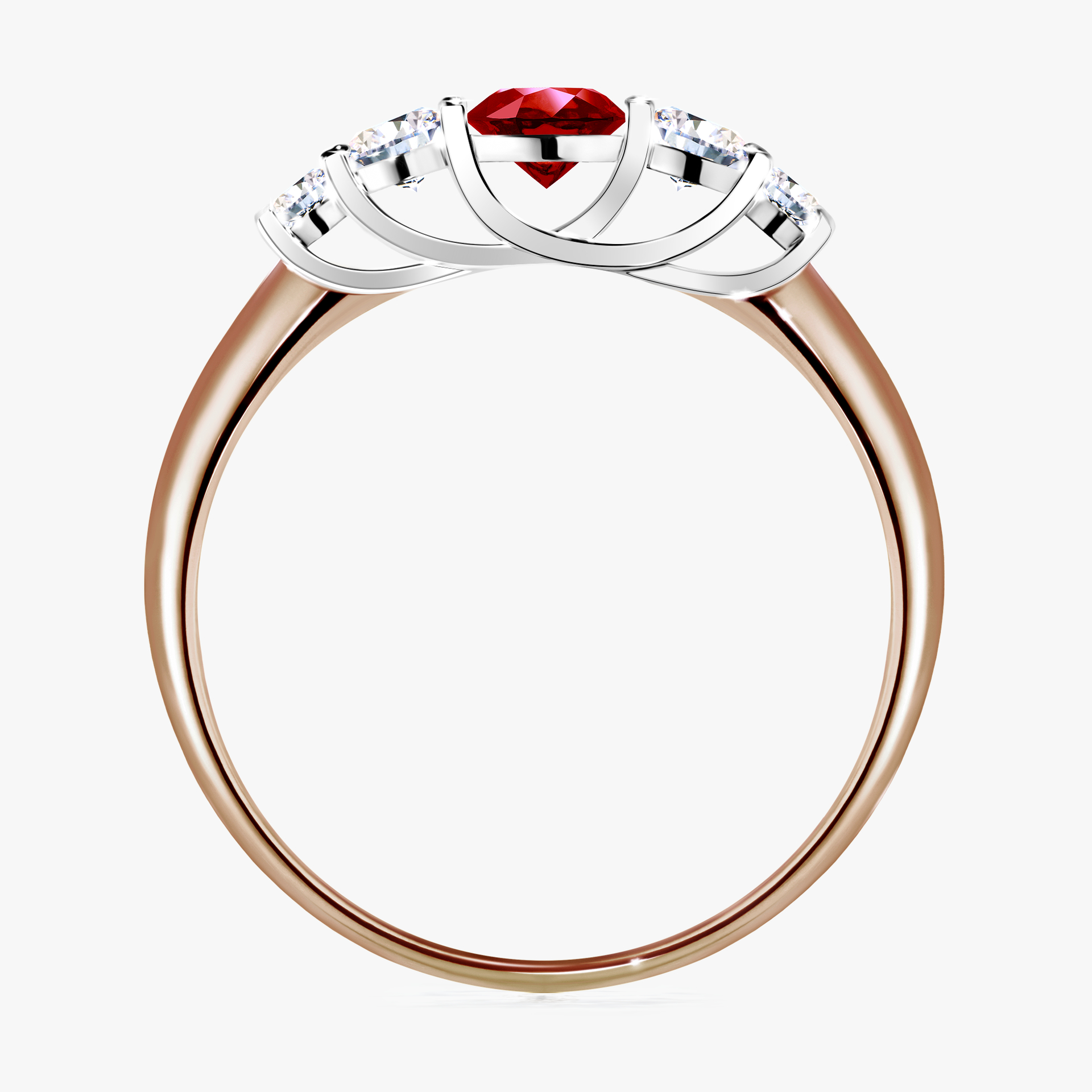 Pierścionek zaręczynowy My Darling z różowego złota z rubinem 0,53ct