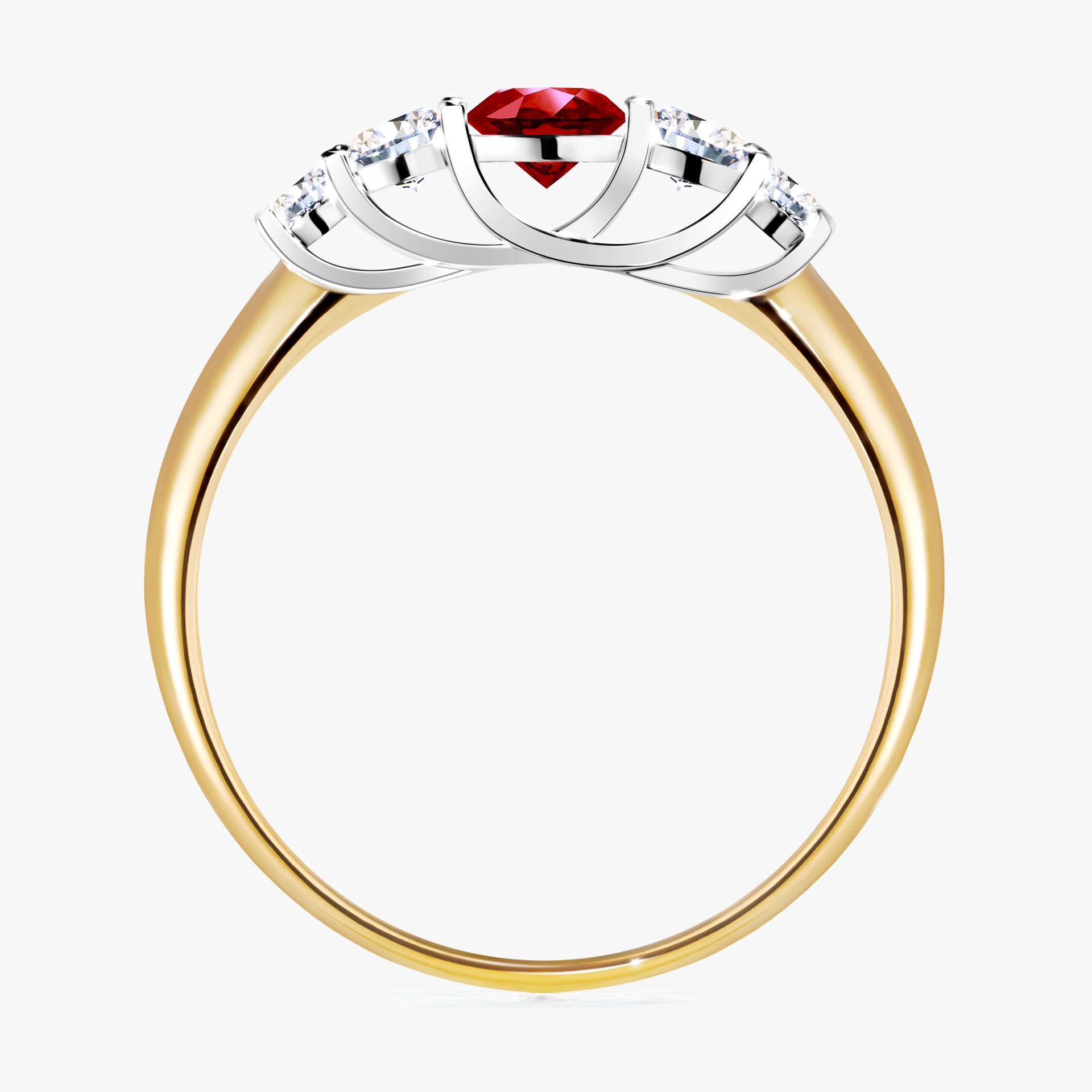 Pierścionek zaręczynowy My Darling z żółtego złota z rubinem 0,53ct