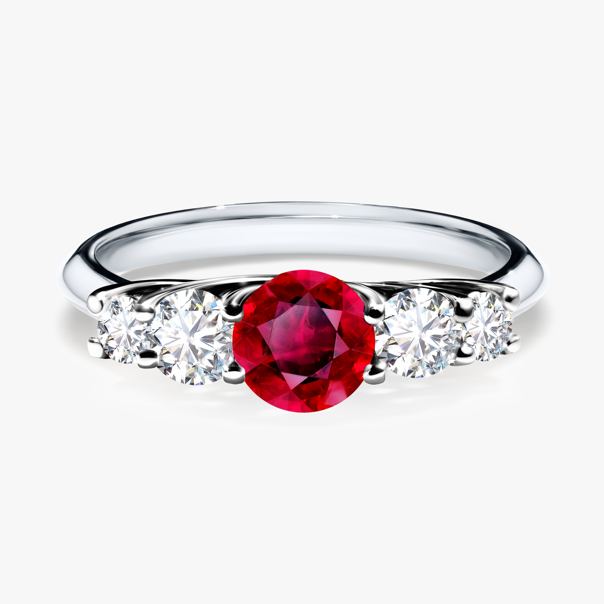 Pierścionek zaręczynowy My Darling z białego złota z rubinem 0,96ct