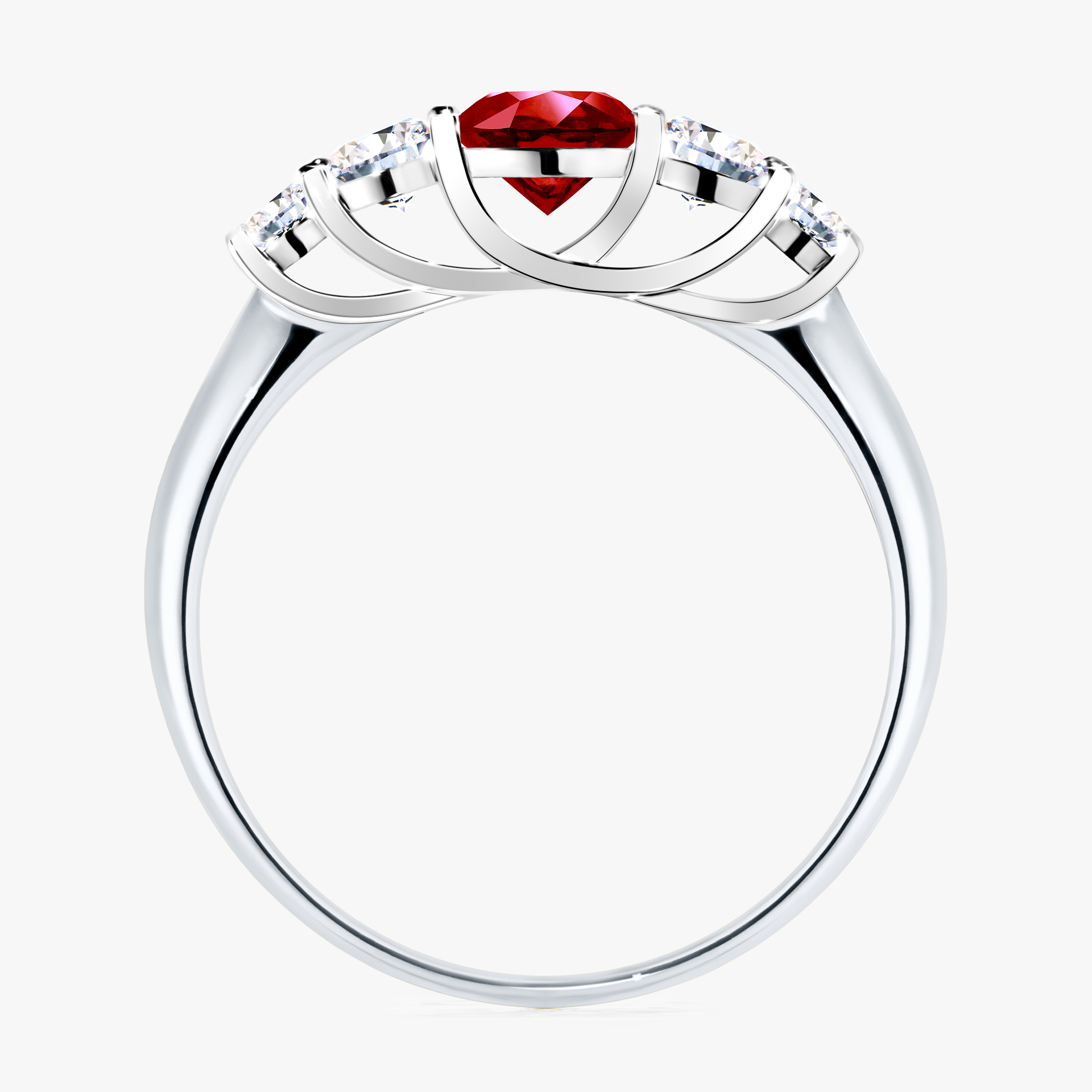Pierścionek zaręczynowy My Darling z białego złota z rubinem 0,96ct