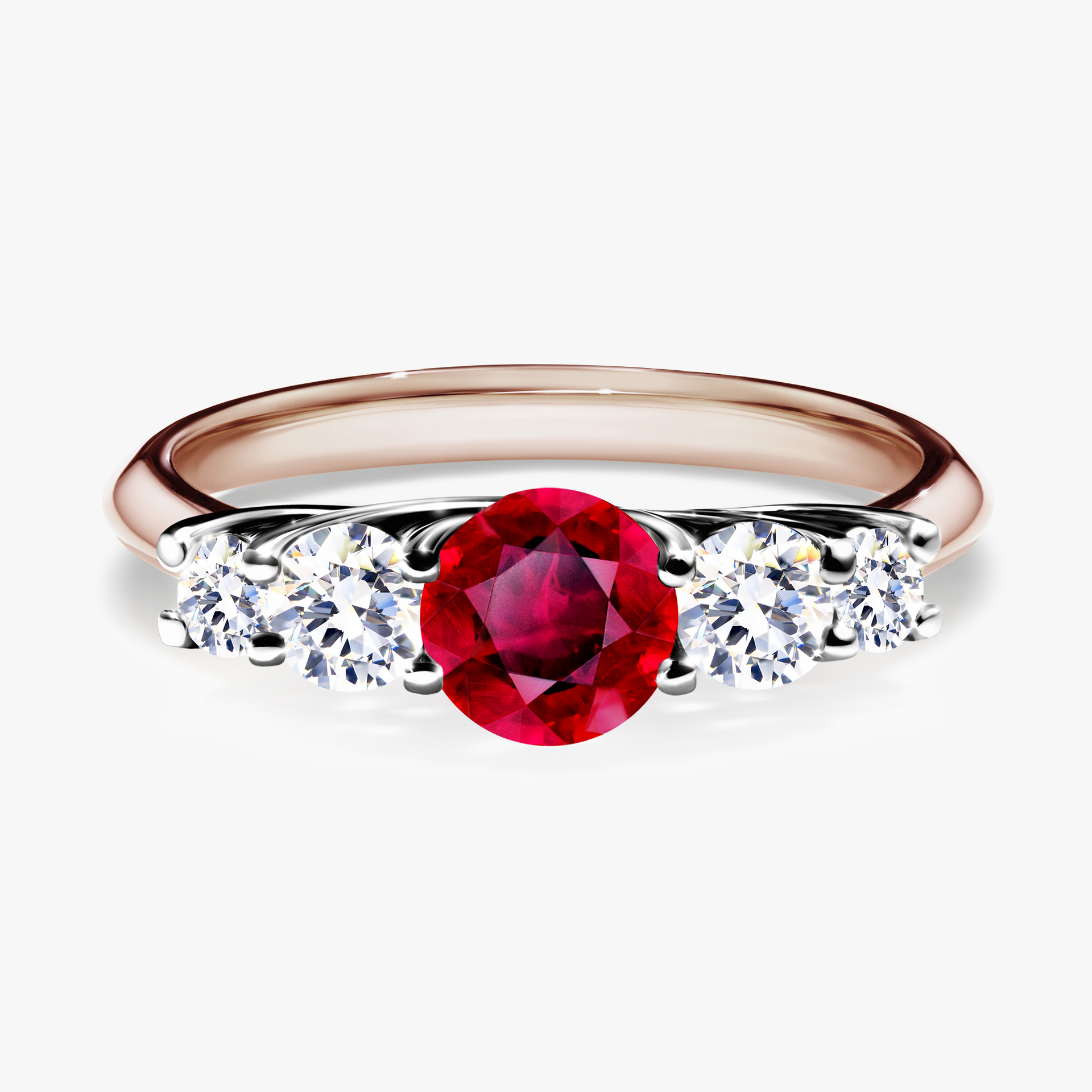 Pierścionek zaręczynowy My Darling z różowego złota z rubinem 0,96ct