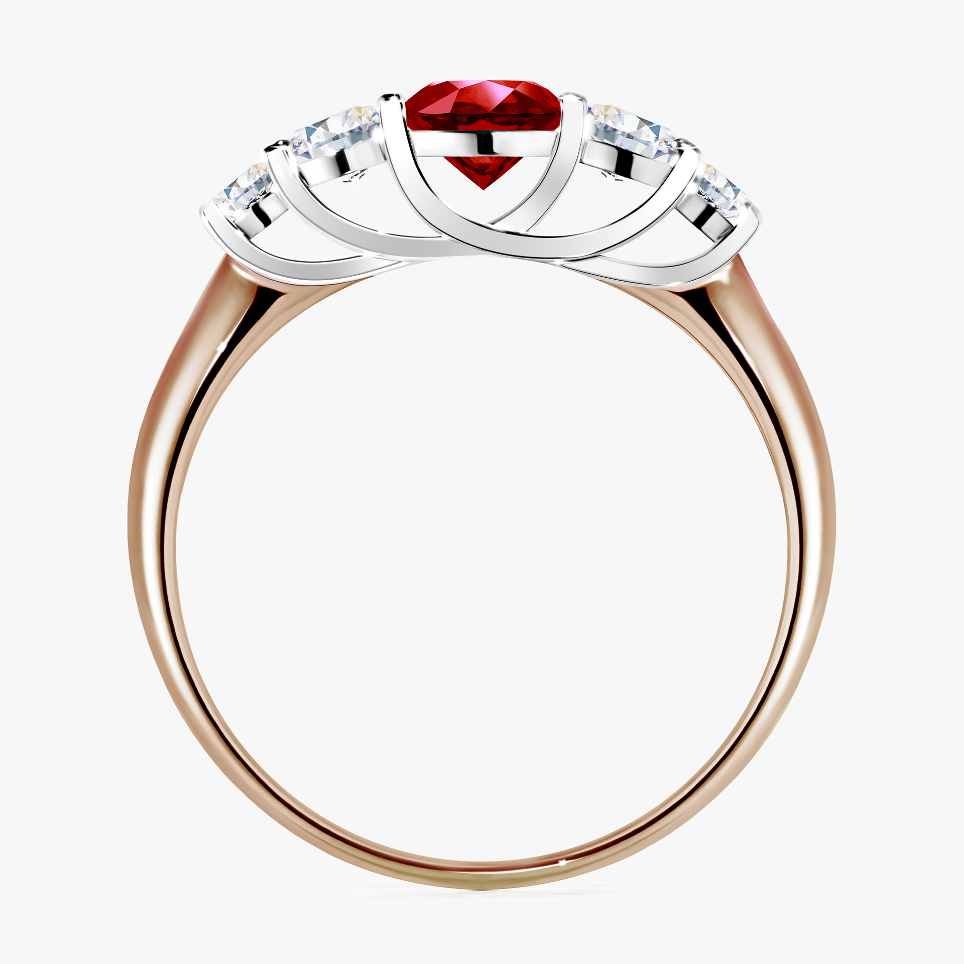 Pierścionek zaręczynowy My Darling z różowego złota z rubinem 0,96ct