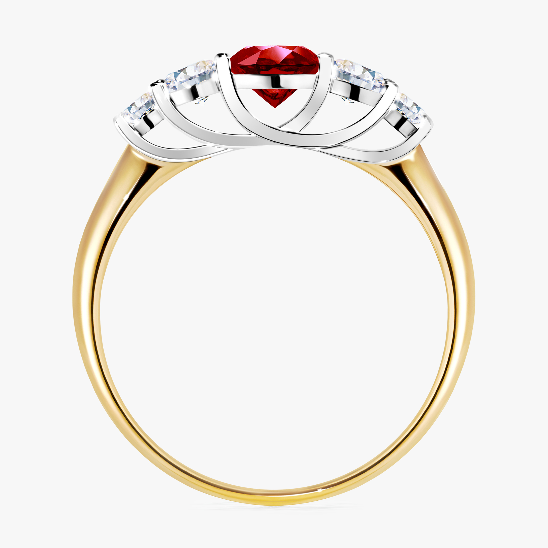 Pierścionek zaręczynowy My Darling z żółtego złota z rubinem 0,96ct