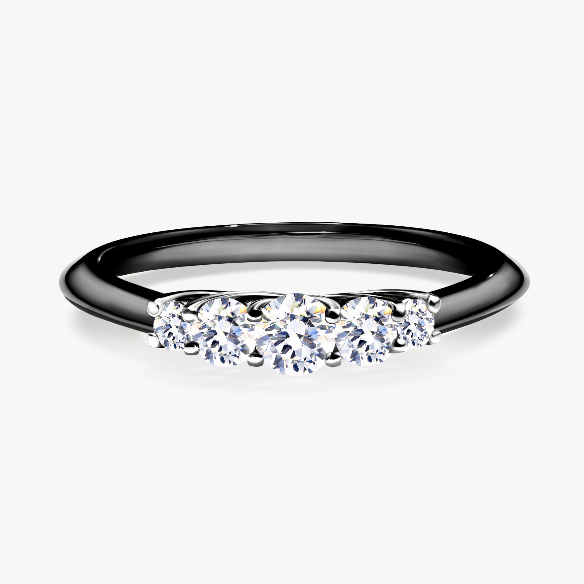 Pierścionek zaręczynowy My Darling z czarnego złota z szafirem białym 0,22ct