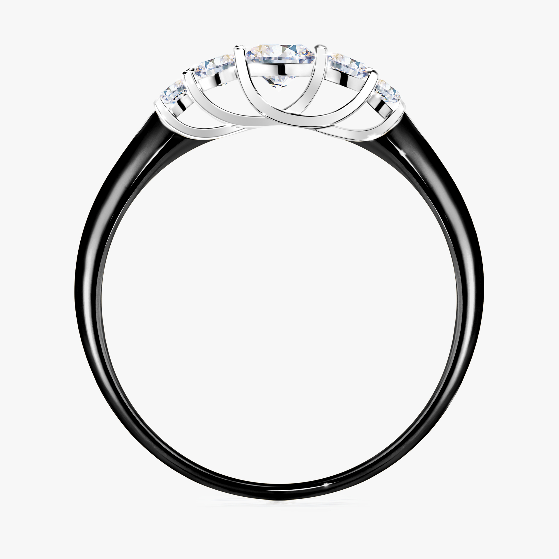 Pierścionek zaręczynowy My Darling z czarnego złota z szafirem białym 0,22ct