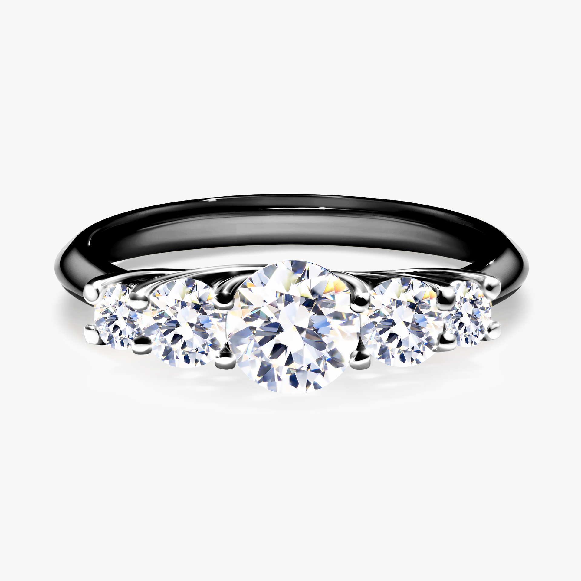 Pierścionek zaręczynowy My Darling z czarnego złota z szafirem białym 0,96ct