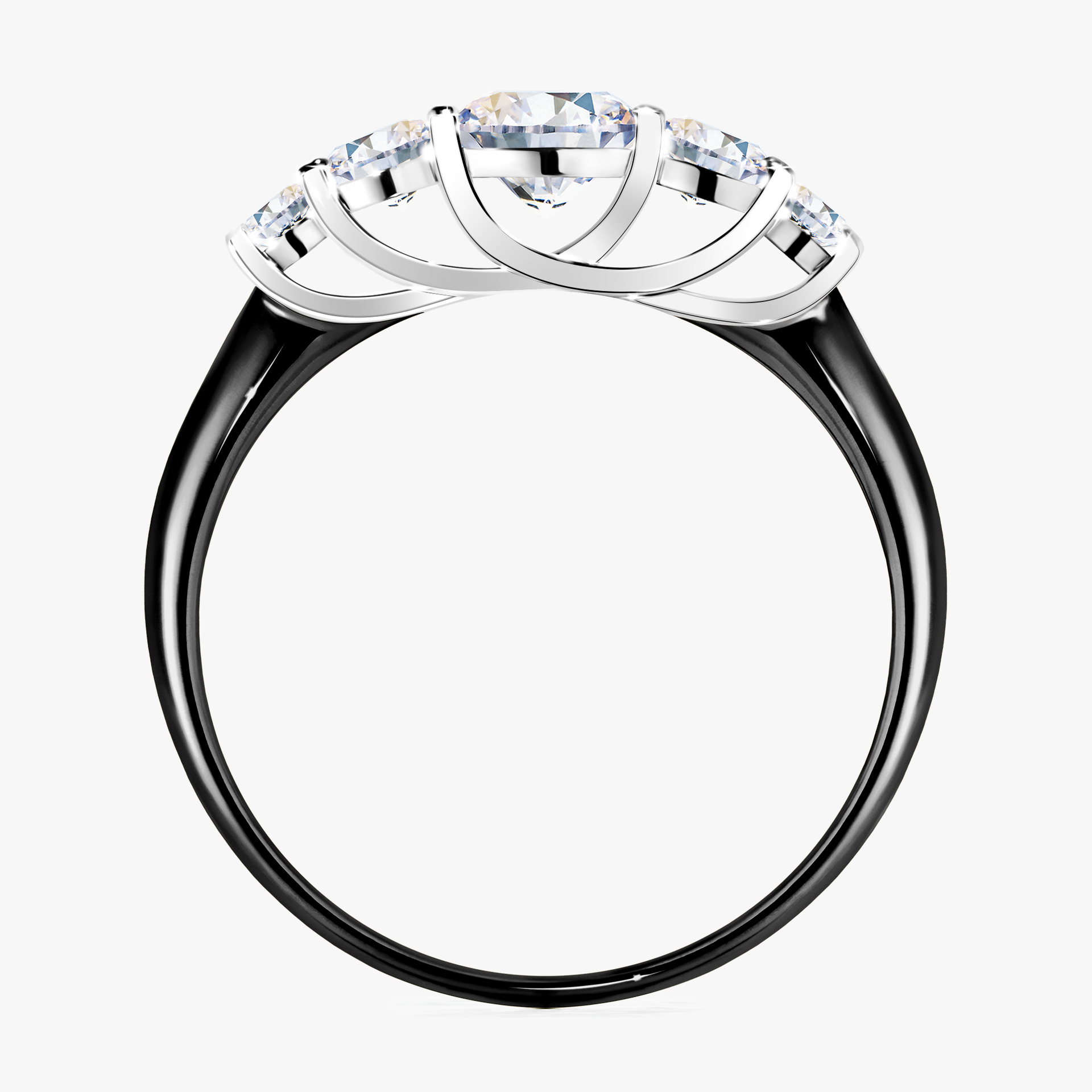 Pierścionek zaręczynowy My Darling z czarnego złota z szafirem białym 0,96ct