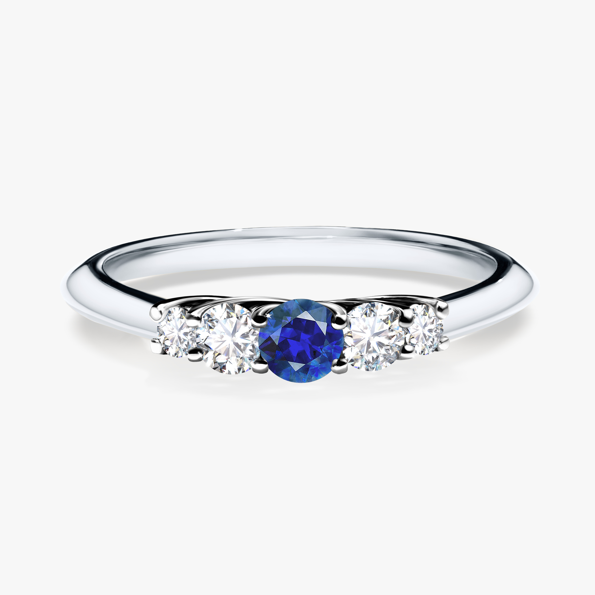 Pierścionek zaręczynowy My Darling z białego złota z szafirem niebieskim 0,22ct