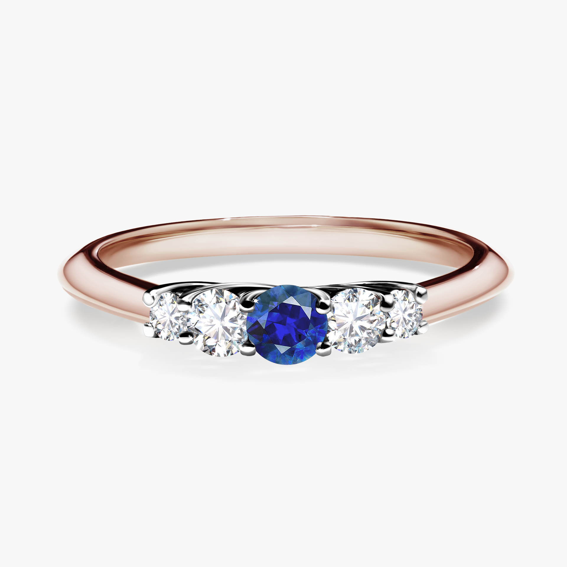 Pierścionek zaręczynowy My Darling z różowego złota z szafirem niebieskim 0,22ct