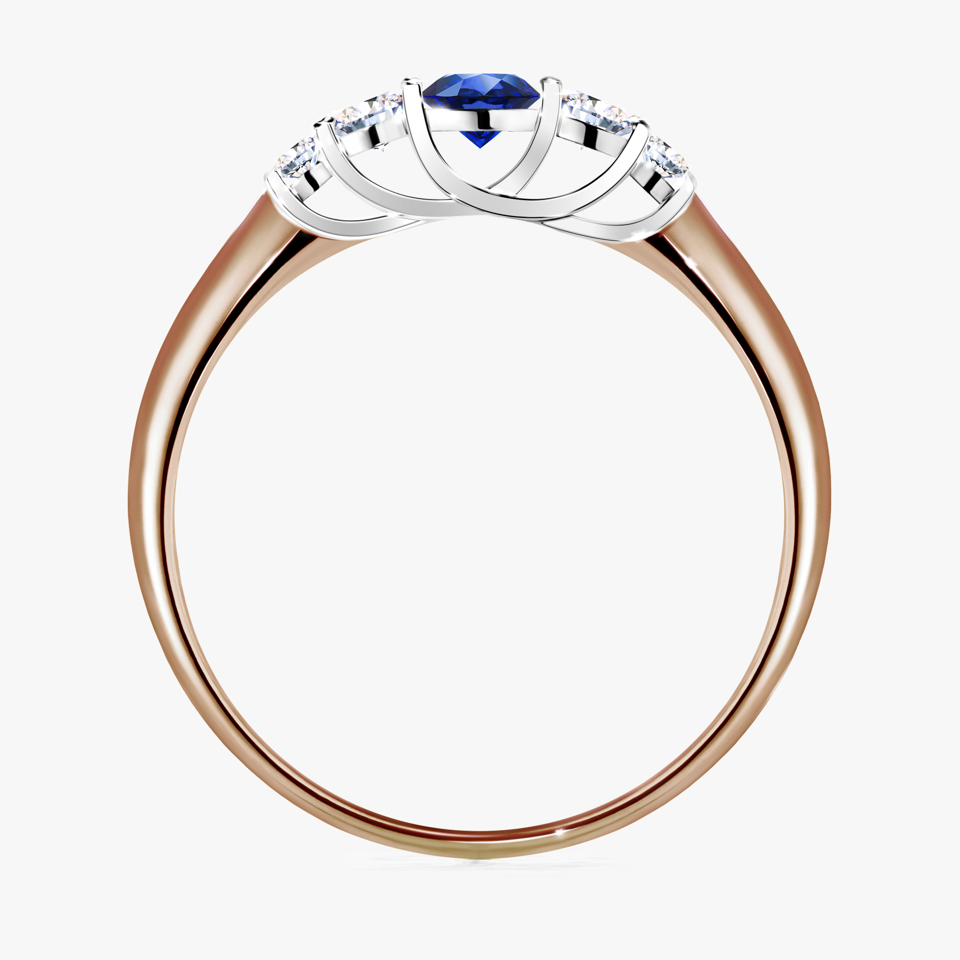 Pierścionek zaręczynowy My Darling z różowego złota z szafirem niebieskim 0,22ct