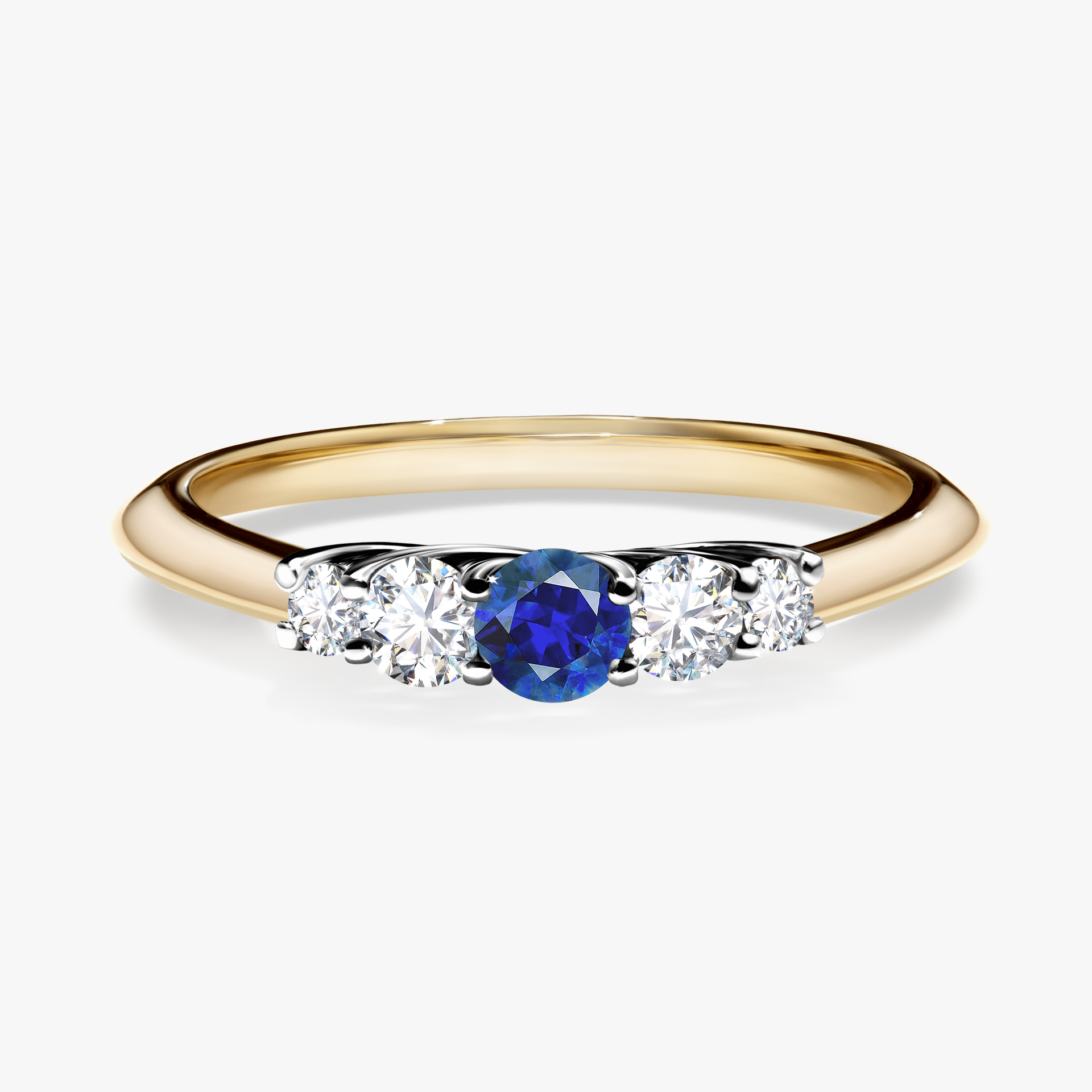 Pierścionek zaręczynowy My Darling z żółtego złota z szafirem niebieskim 0,22ct
