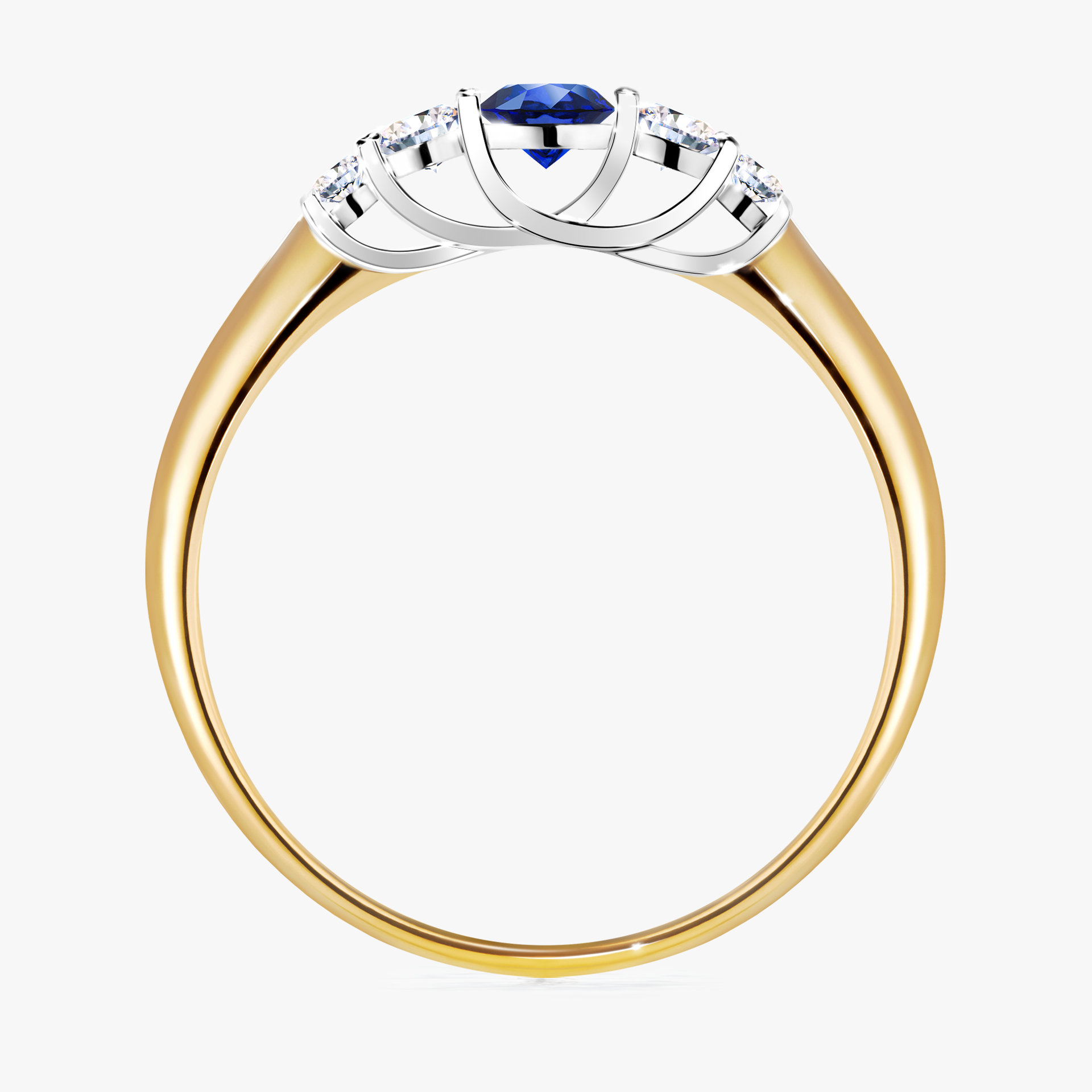 Pierścionek zaręczynowy My Darling z żółtego złota z szafirem niebieskim 0,22ct