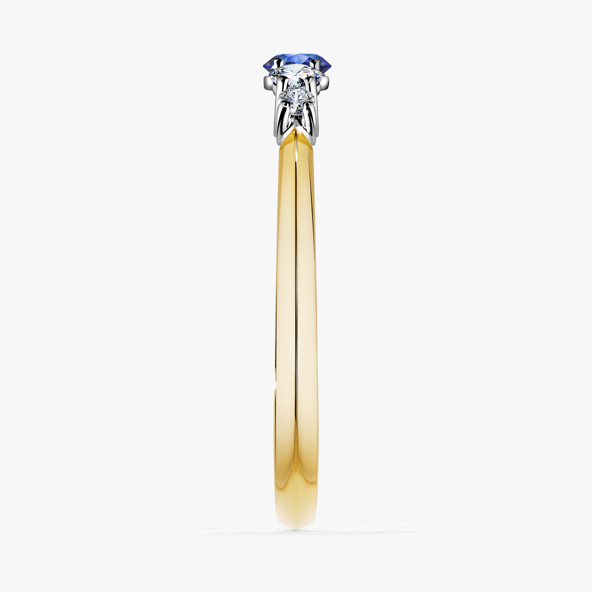 Pierścionek zaręczynowy My Darling z żółtego złota z szafirem niebieskim 0,22ct