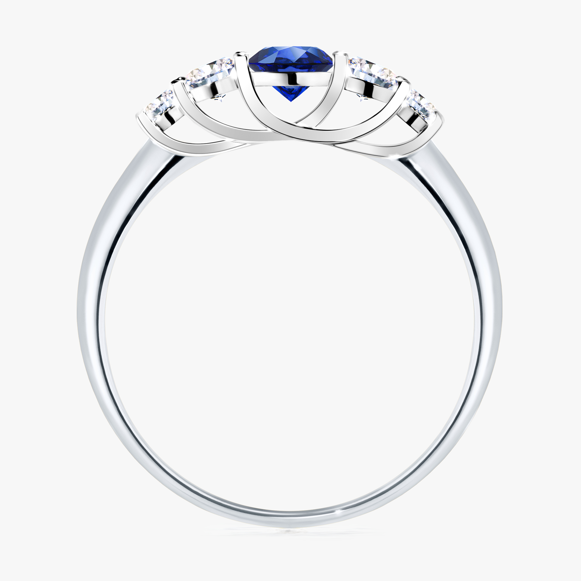 Pierścionek zaręczynowy My Darling z białego złota z szafirem niebieskim 0,53ct
