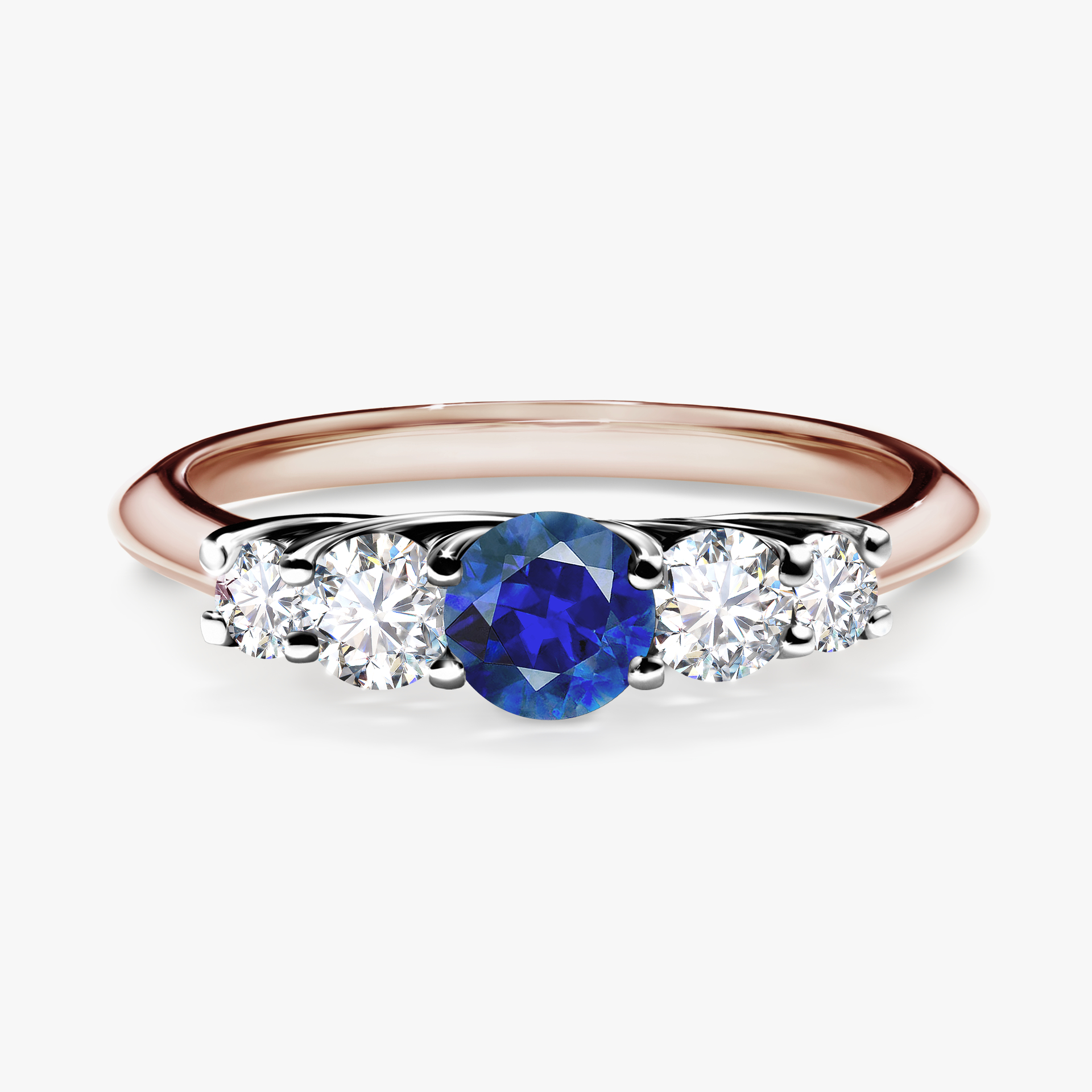 Pierścionek zaręczynowy My Darling z różowego złota z szafirem niebieskim 0,53ct