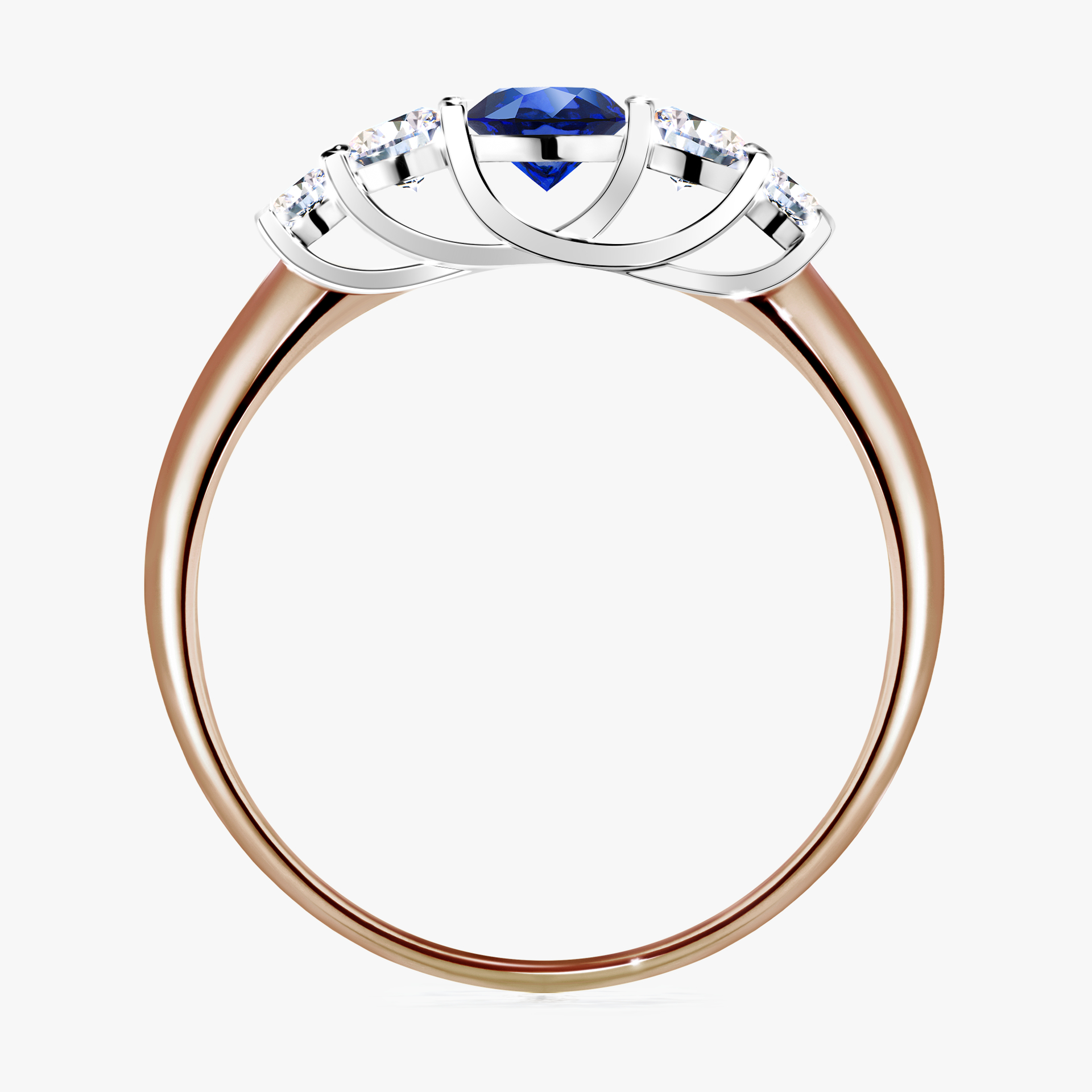 Pierścionek zaręczynowy My Darling z różowego złota z szafirem niebieskim 0,53ct