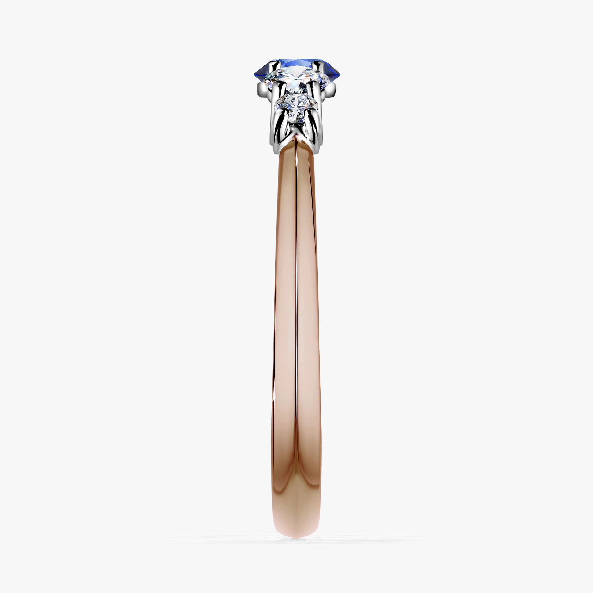 Pierścionek zaręczynowy My Darling z różowego złota z szafirem niebieskim 0,53ct