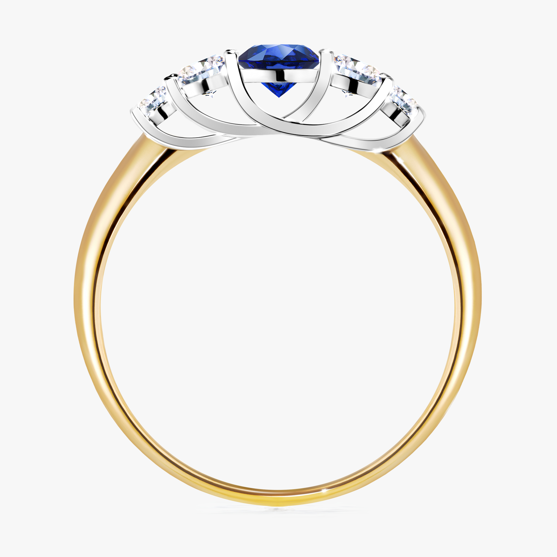 Pierścionek zaręczynowy My Darling z żółtego złota z szafirem niebieskim 0,53ct