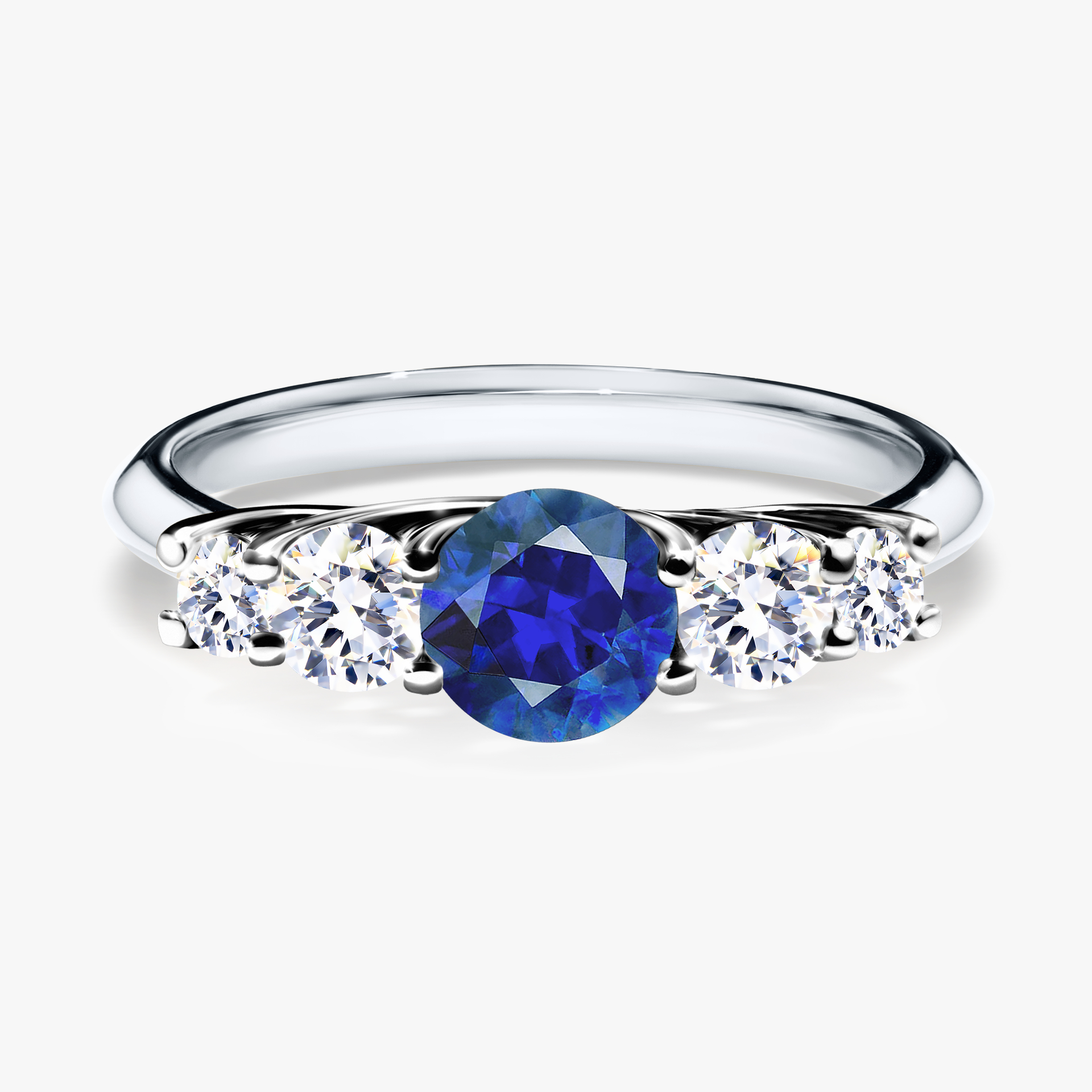 Pierścionek zaręczynowy My Darling z białego złota z szafirem niebieskim 0,96ct