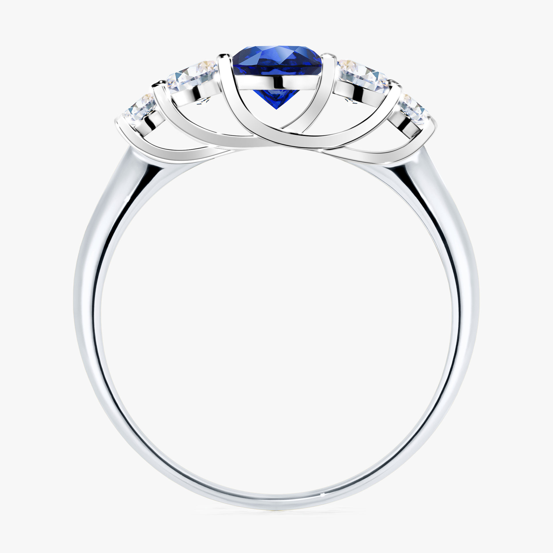Pierścionek zaręczynowy My Darling z białego złota z szafirem niebieskim 0,96ct