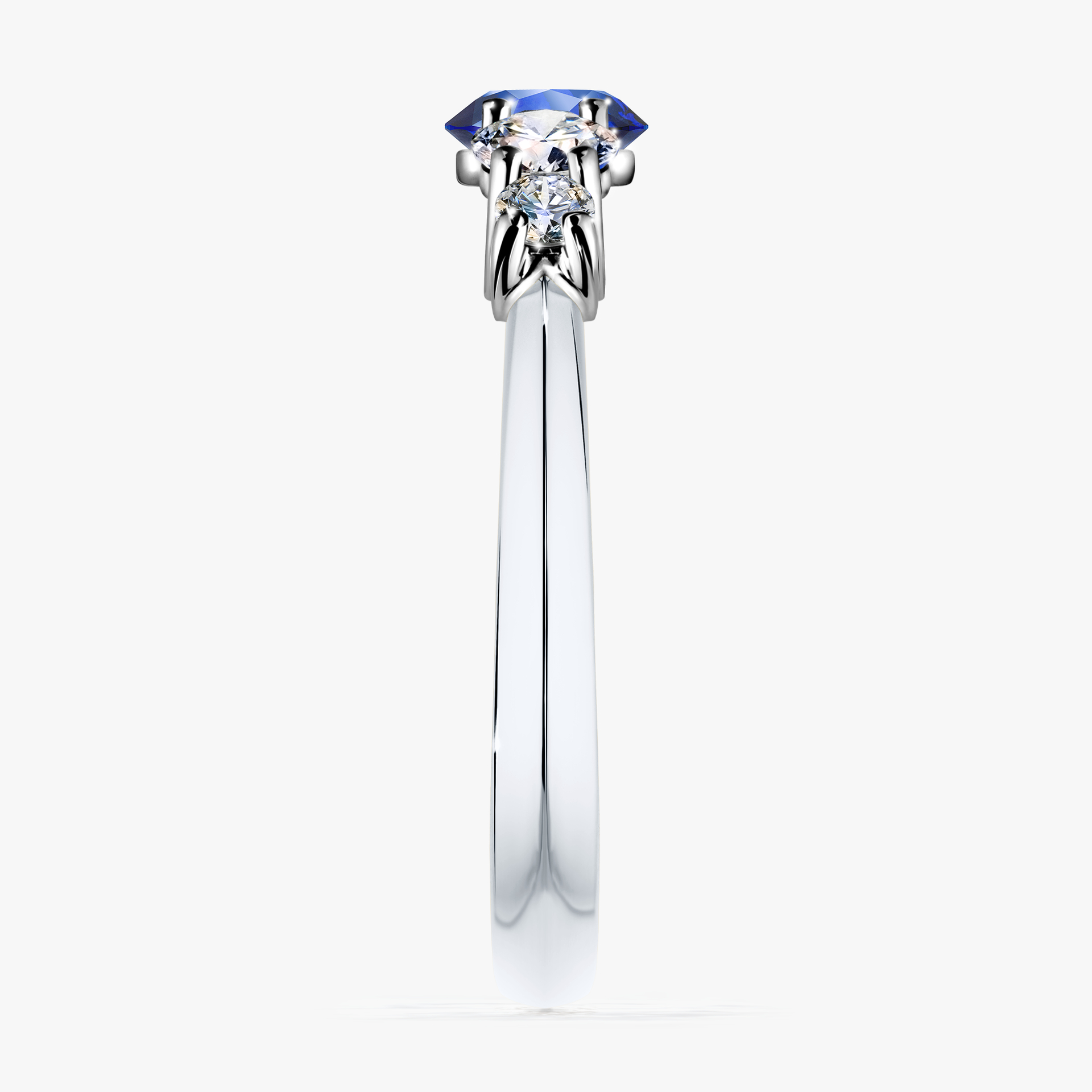 Pierścionek zaręczynowy My Darling z białego złota z szafirem niebieskim 0,96ct
