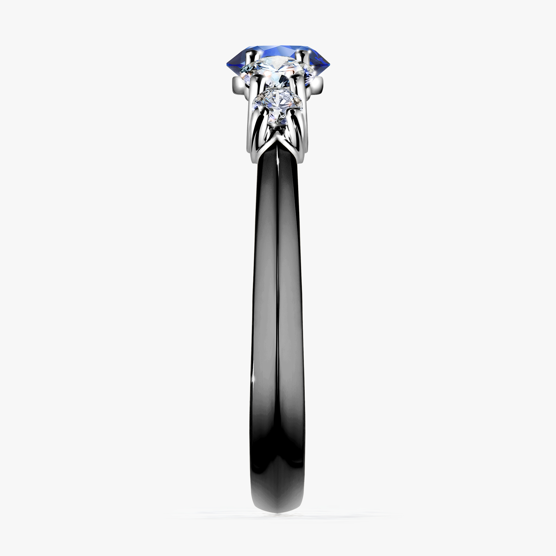 Pierścionek zaręczynowy My Darling z czarnego złota z szafirem niebieskim 0,96ct