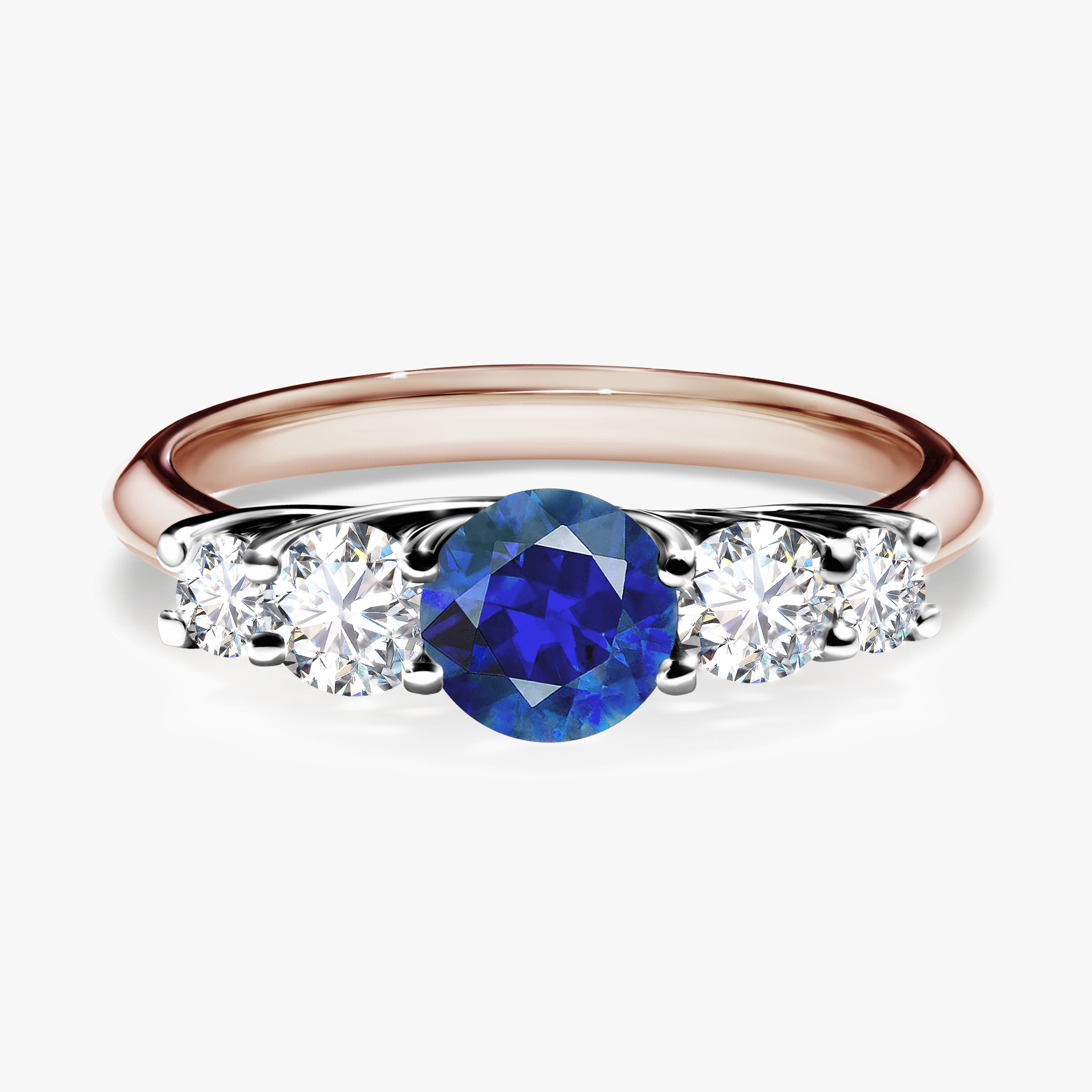 Pierścionek zaręczynowy My Darling z różowego złota z szafirem niebieskim 0,96ct