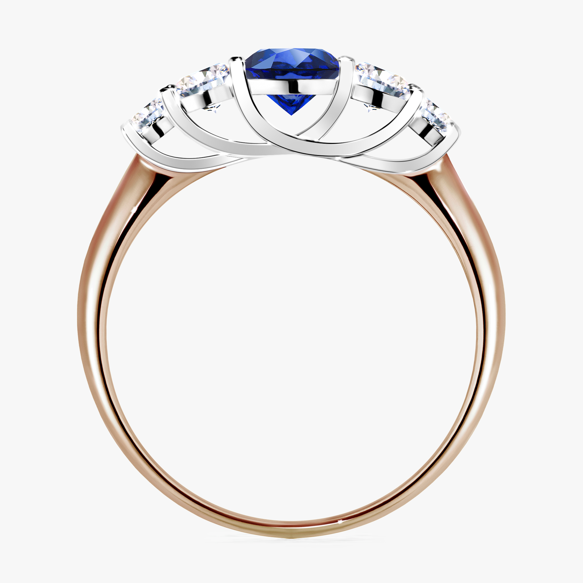 Pierścionek zaręczynowy My Darling z różowego złota z szafirem niebieskim 0,96ct