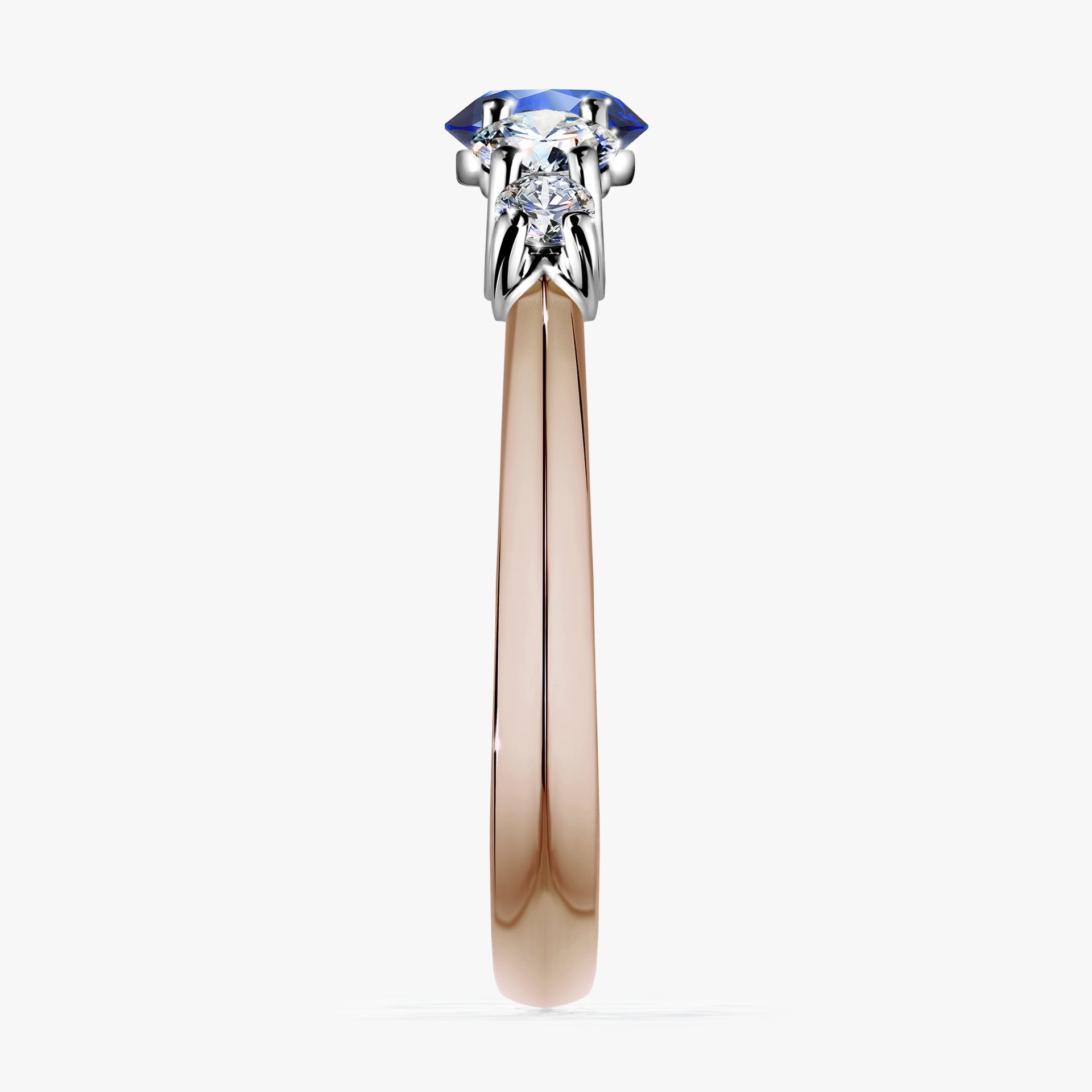 Pierścionek zaręczynowy My Darling z różowego złota z szafirem niebieskim 0,96ct