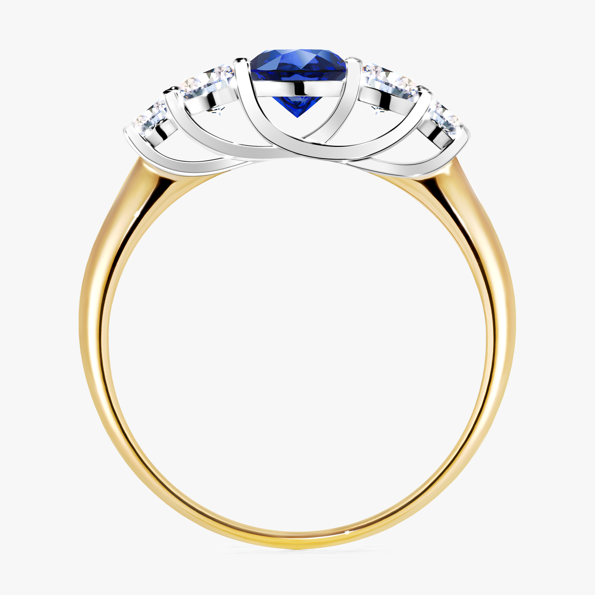 Pierścionek zaręczynowy My Darling z żółtego złota z szafirem niebieskim 0,96ct