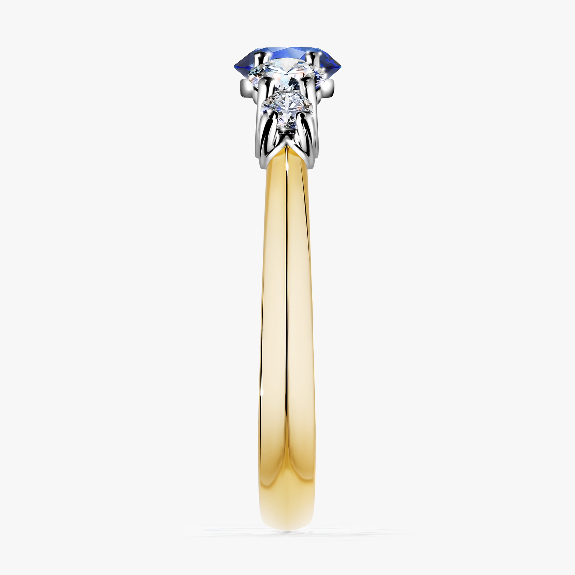 Pierścionek zaręczynowy My Darling z żółtego złota z szafirem niebieskim 0,96ct