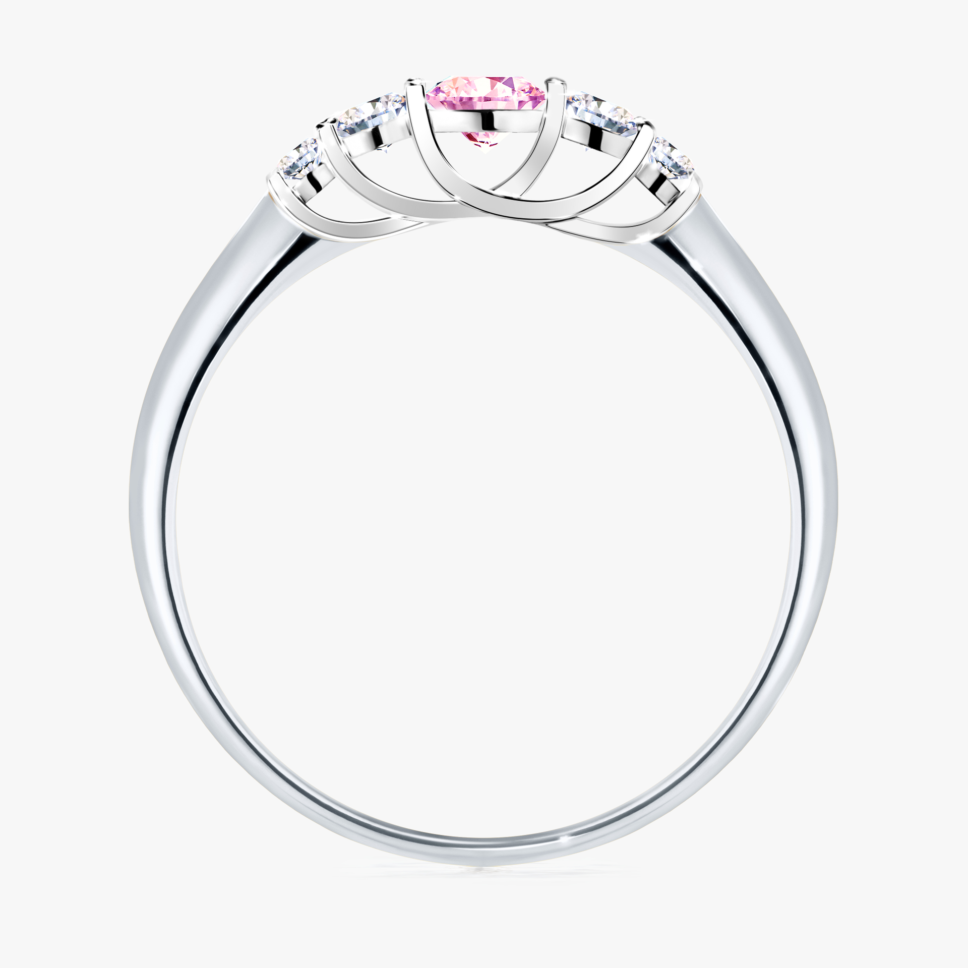 Pierścionek zaręczynowy My Darling z białego złota z szafirem różowym 0,22ct