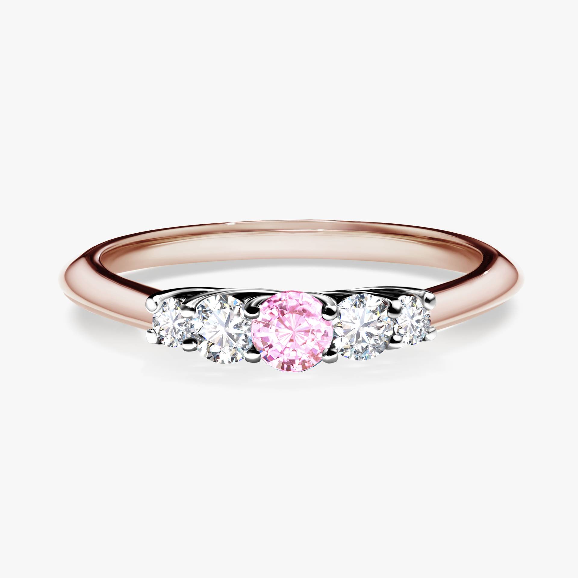Pierścionek zaręczynowy My Darling z różowego złota z szafirem różowym 0,22ct