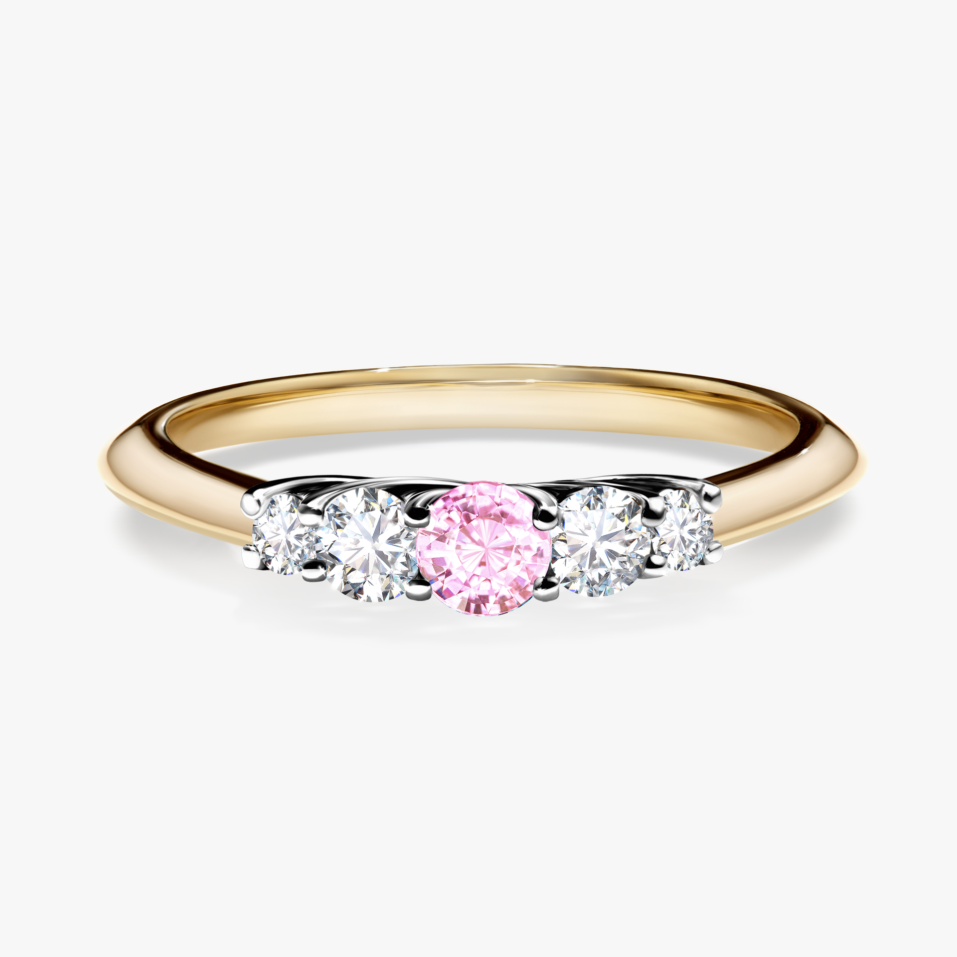 Pierścionek zaręczynowy My Darling z żółtego złota z szafirem różowym 0,22ct