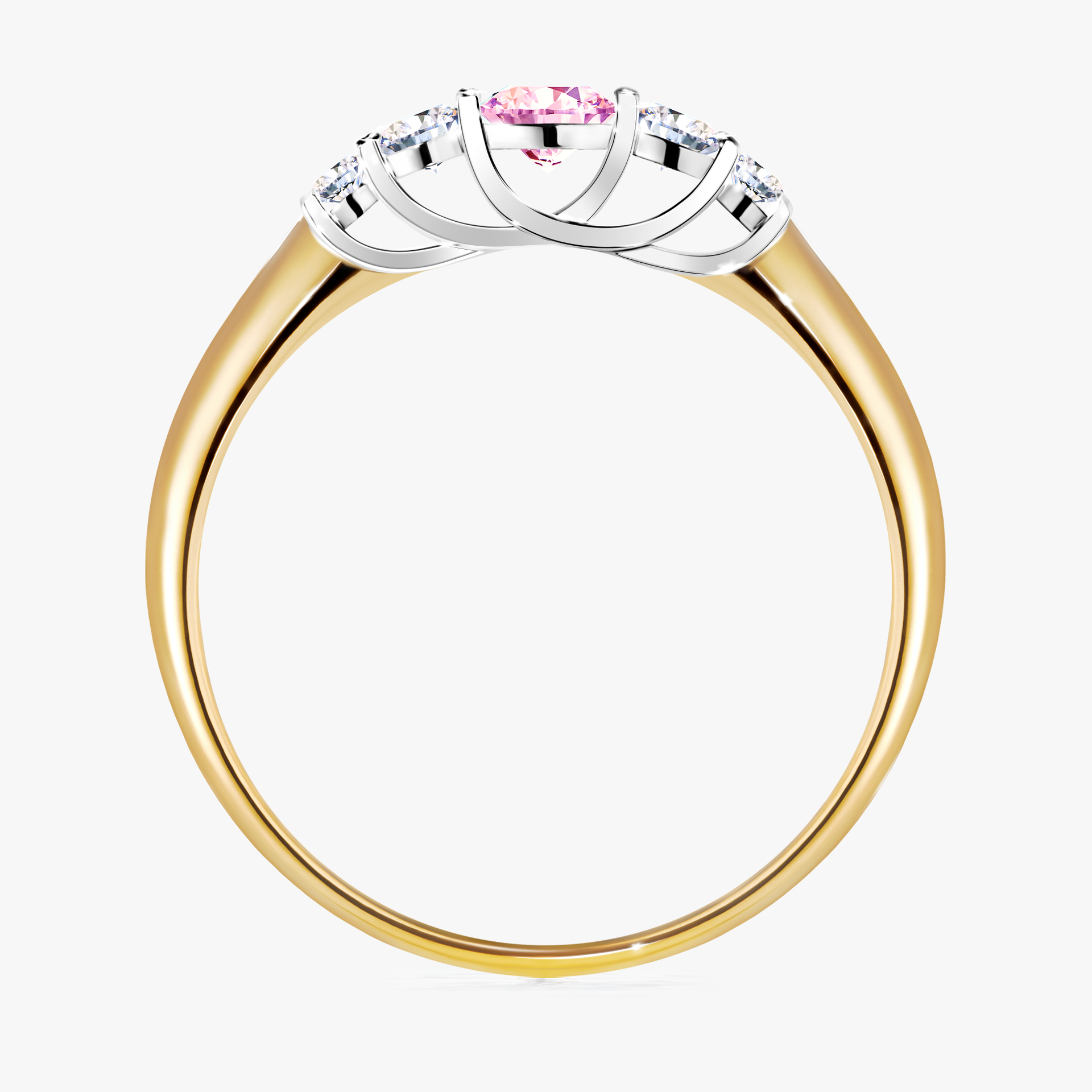 Pierścionek zaręczynowy My Darling z żółtego złota z szafirem różowym 0,22ct
