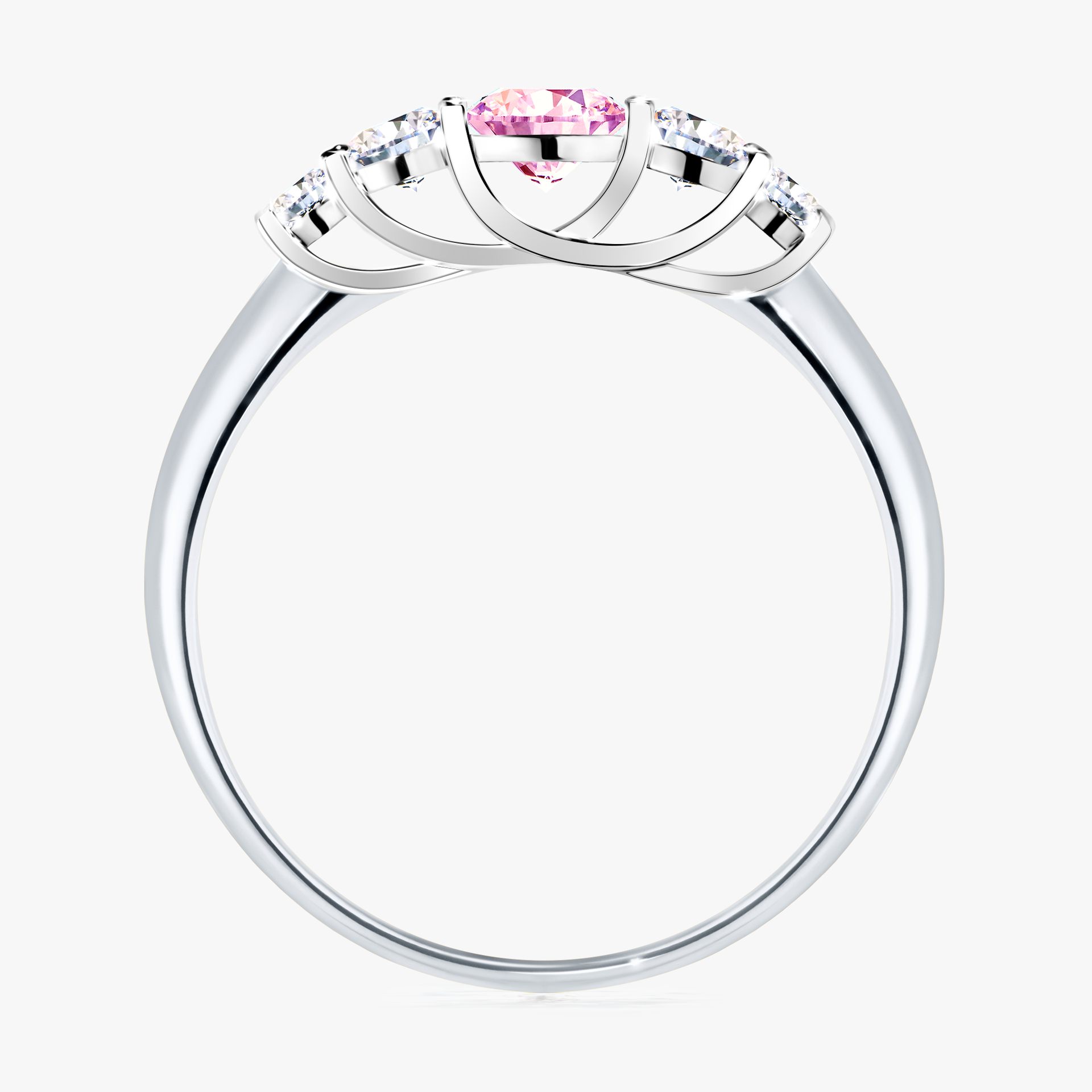 Pierścionek zaręczynowy My Darling z białego złota z szafirem różowym 0,53ct