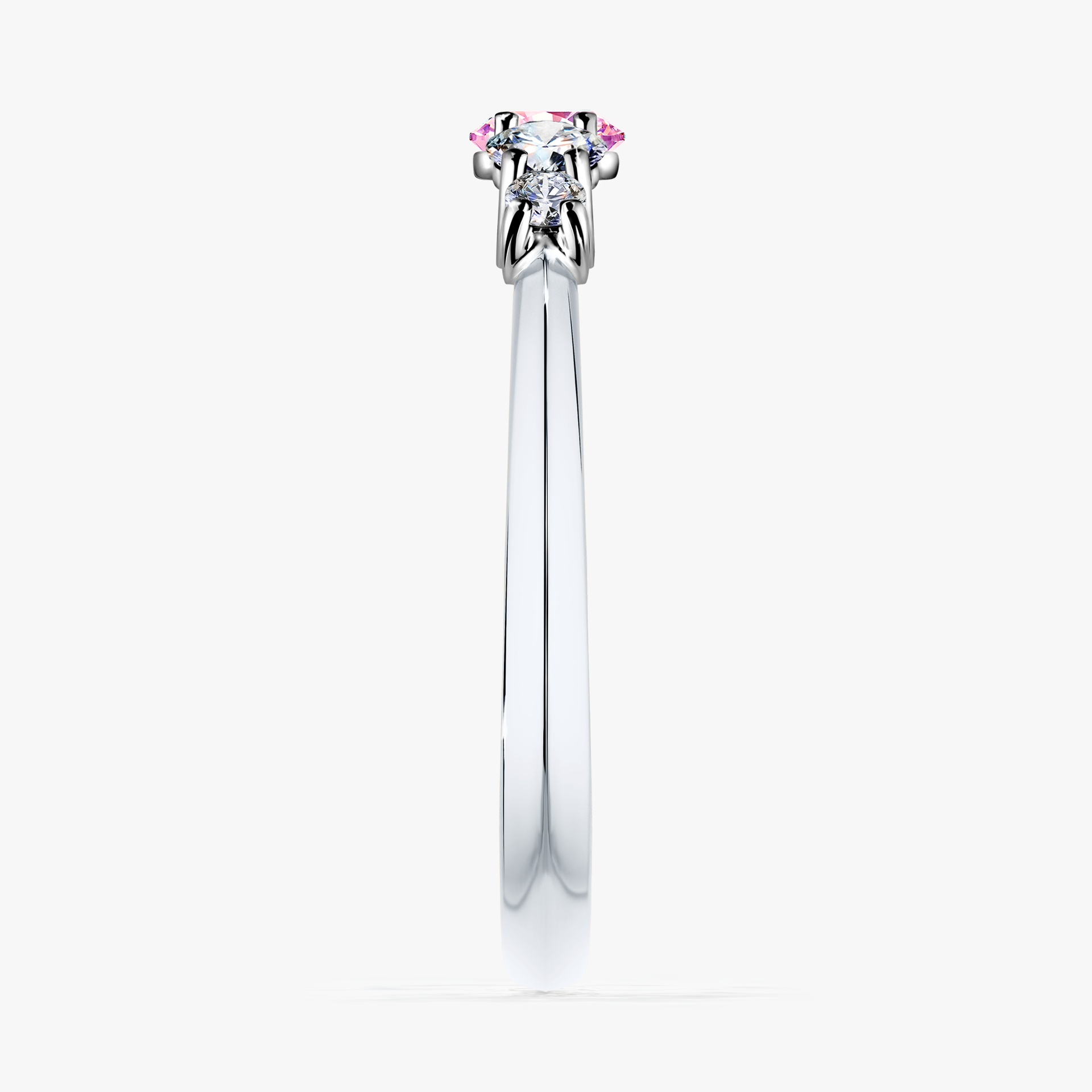 Pierścionek zaręczynowy My Darling z białego złota z szafirem różowym 0,53ct