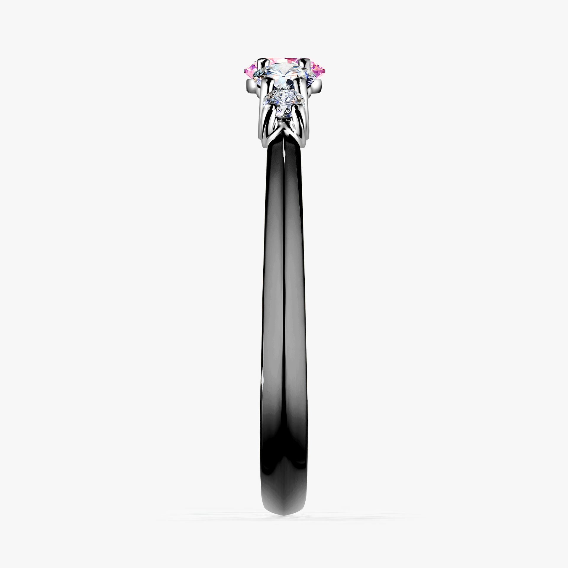Pierścionek zaręczynowy My Darling z czarnego złota z szafirem różowym 0,53ct