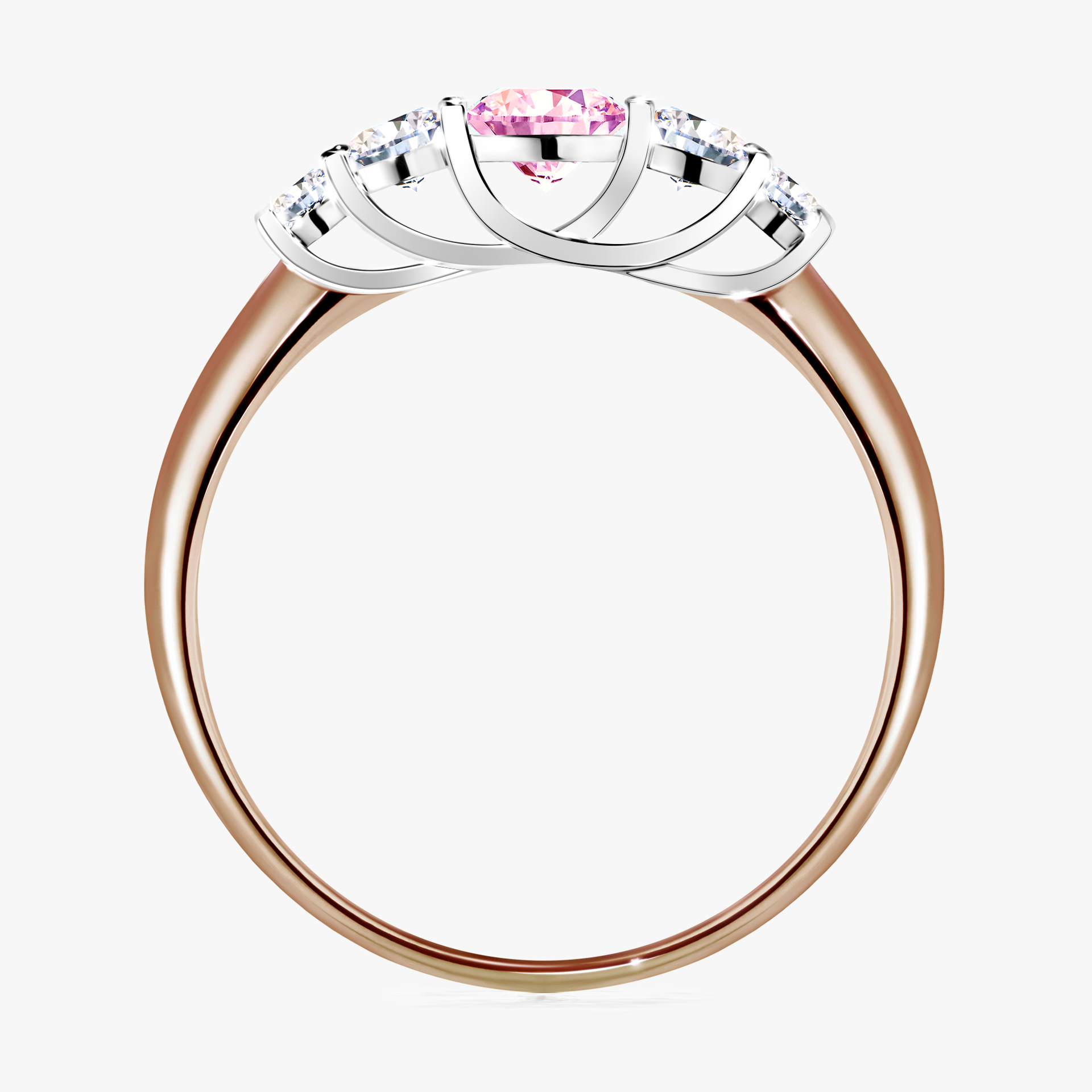 Pierścionek zaręczynowy My Darling z różowego złota z szafirem różowym 0,53ct