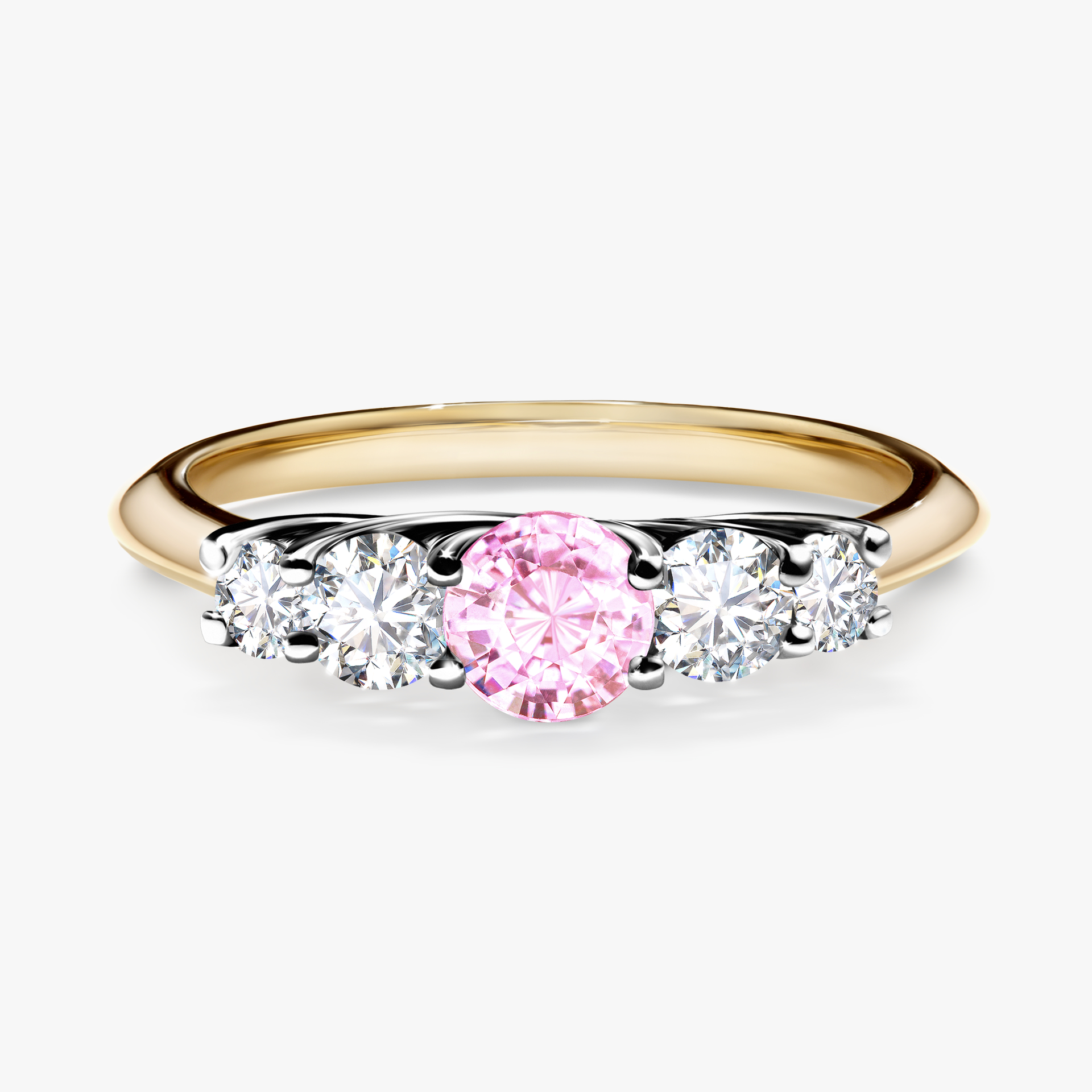 Pierścionek zaręczynowy My Darling z żółtego złota z szafirem różowym 0,53ct