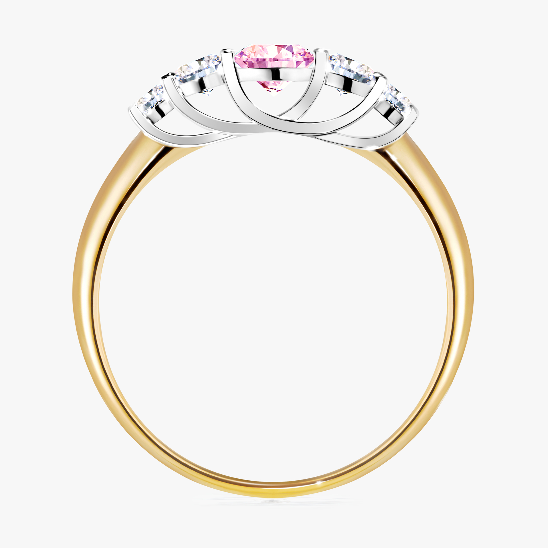 Pierścionek zaręczynowy My Darling z żółtego złota z szafirem różowym 0,53ct