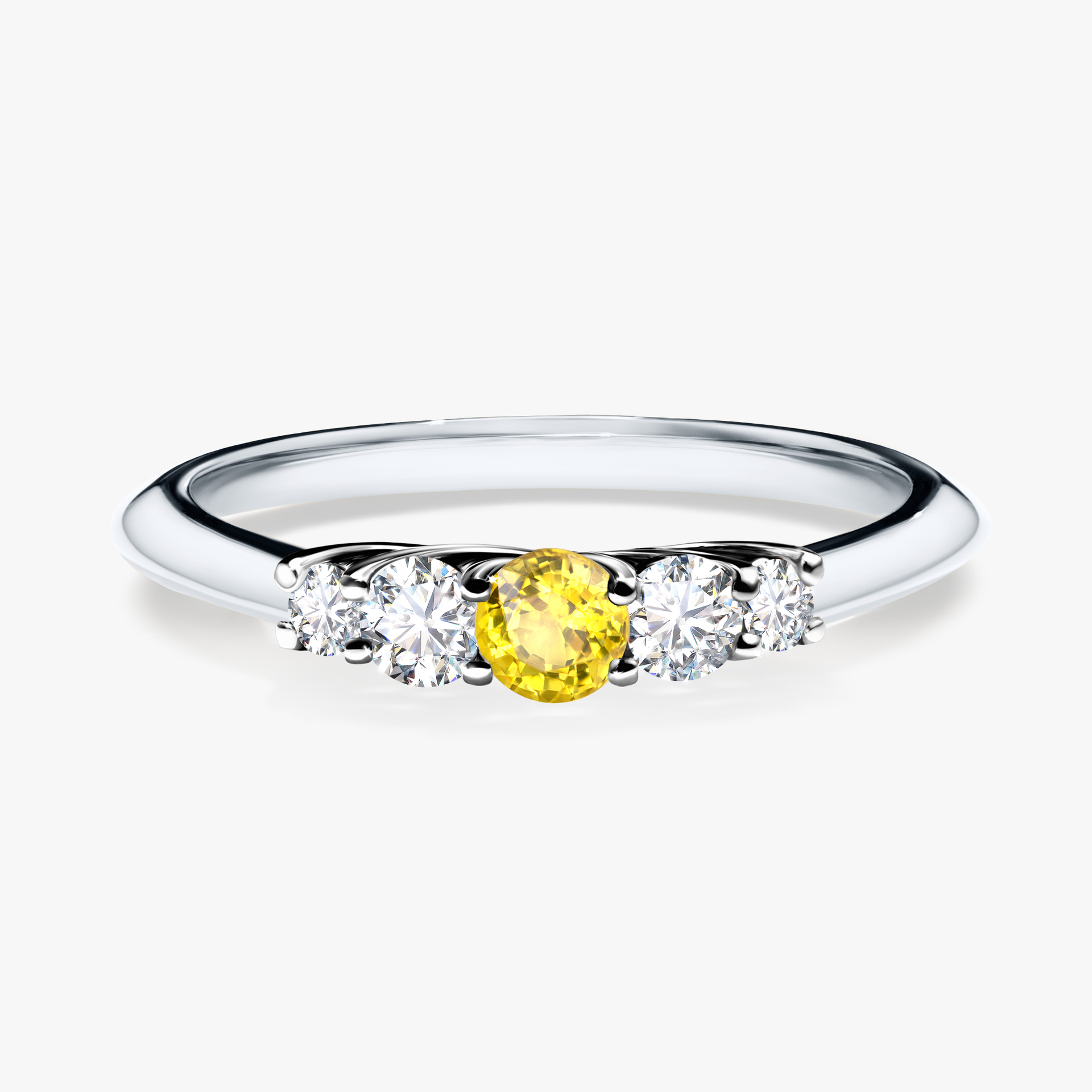 Pierścionek zaręczynowy My Darling z białego złota z szafirem żółtym 0,22ct