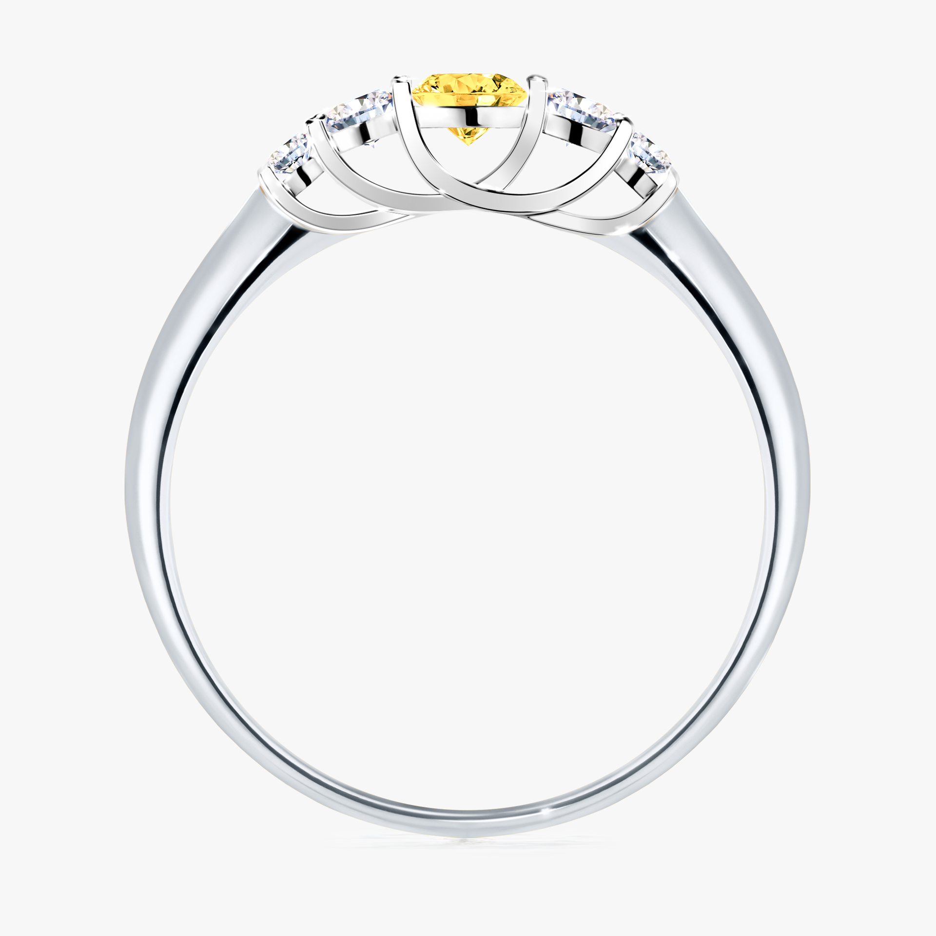 Pierścionek zaręczynowy My Darling z białego złota z szafirem żółtym 0,22ct