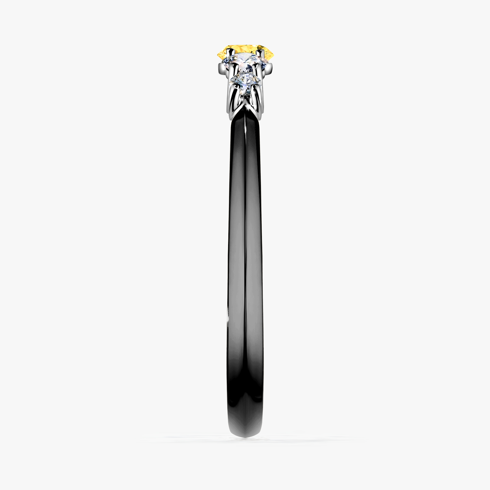 Pierścionek zaręczynowy My Darling z czarnego złota z szafirem żółtym 0,22ct
